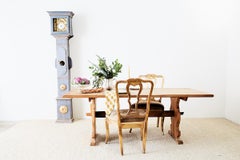 Italian Oak Baroque Style Country Trestle Dining Table