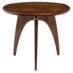 Italian Oak Circular Side Table Attributed to Paolo Buffa