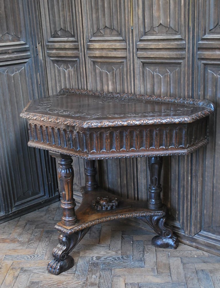 Italian Oak Hall Table For Sale at 1stDibs