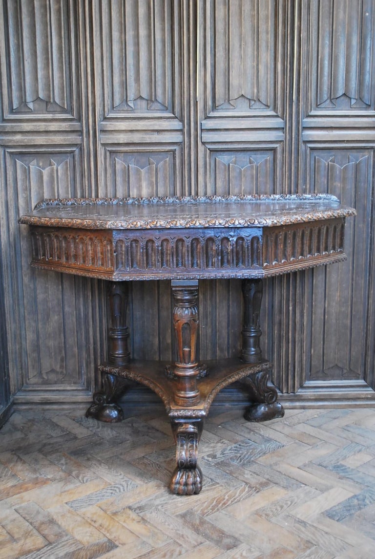 Italian Oak Hall Table For Sale at 1stDibs
