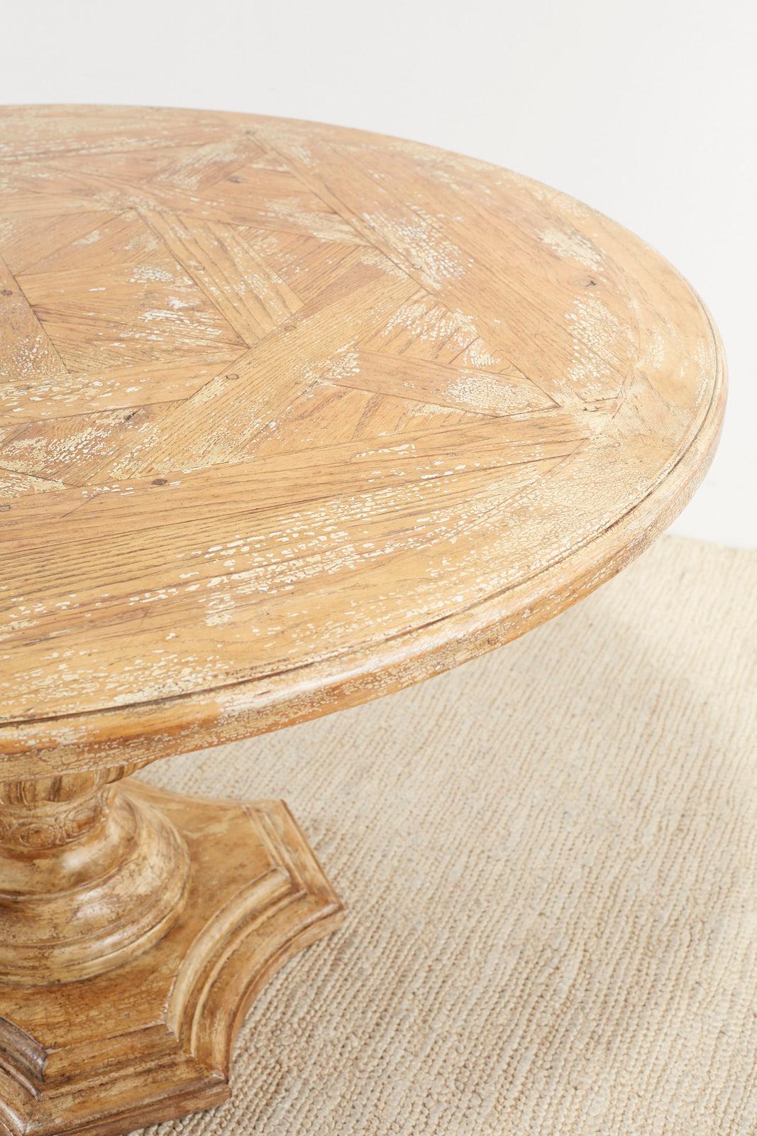 Italian Oak Neoclassical Round Dining or Centre Table 9