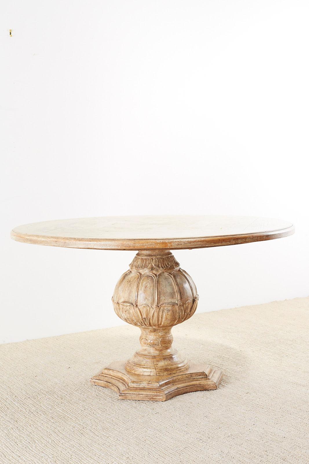 Italian Oak Neoclassical Round Dining or Centre Table 10