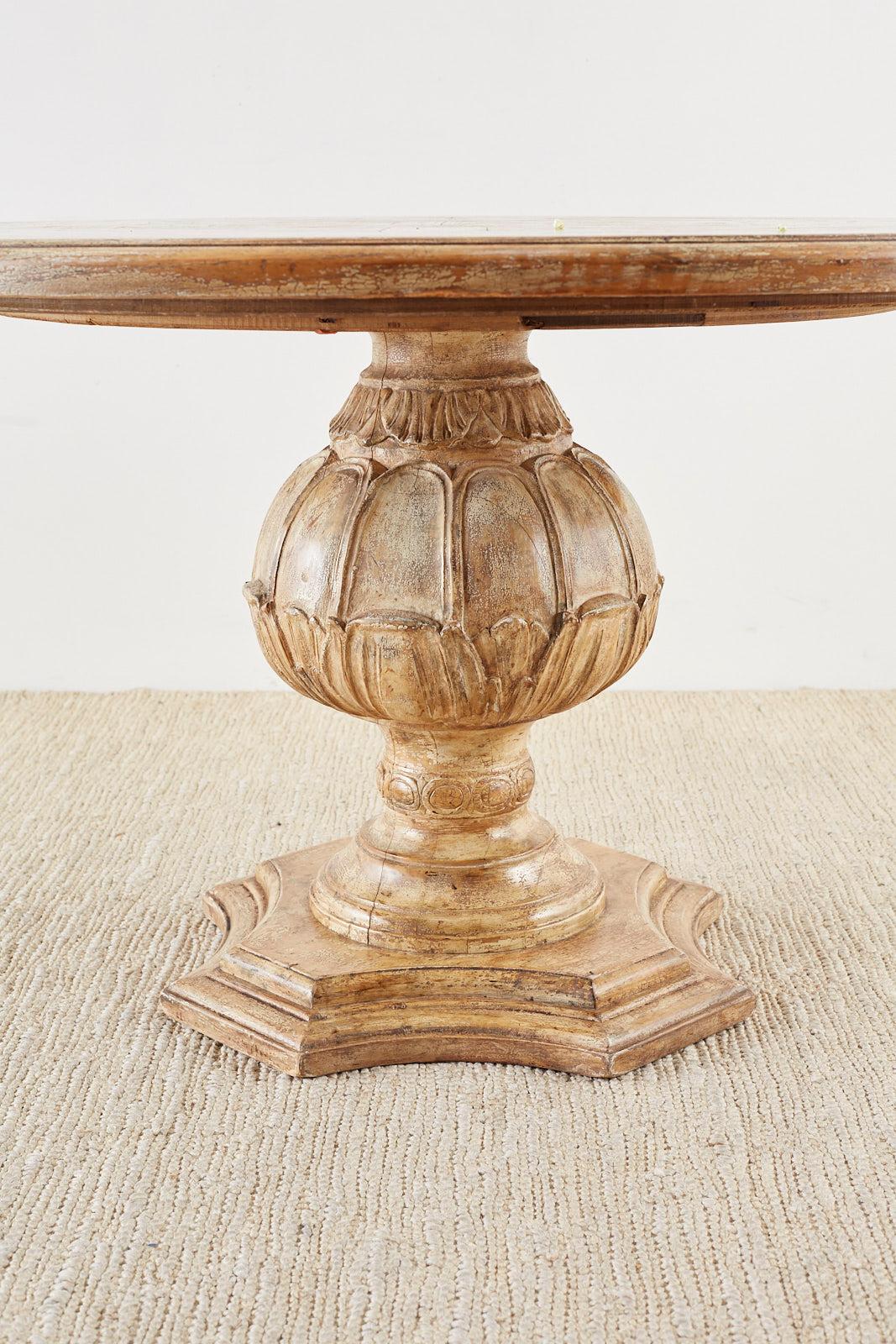 Hand-Crafted Italian Oak Neoclassical Round Dining or Centre Table