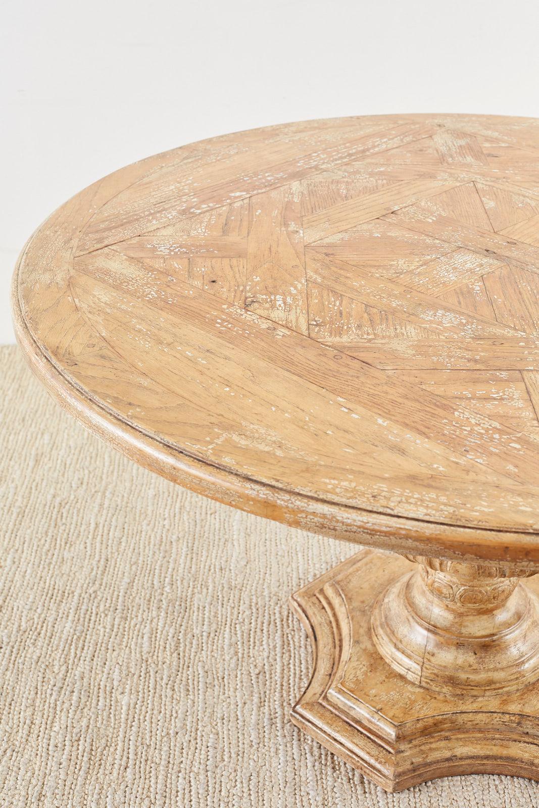 Italian Oak Neoclassical Round Dining or Centre Table 1