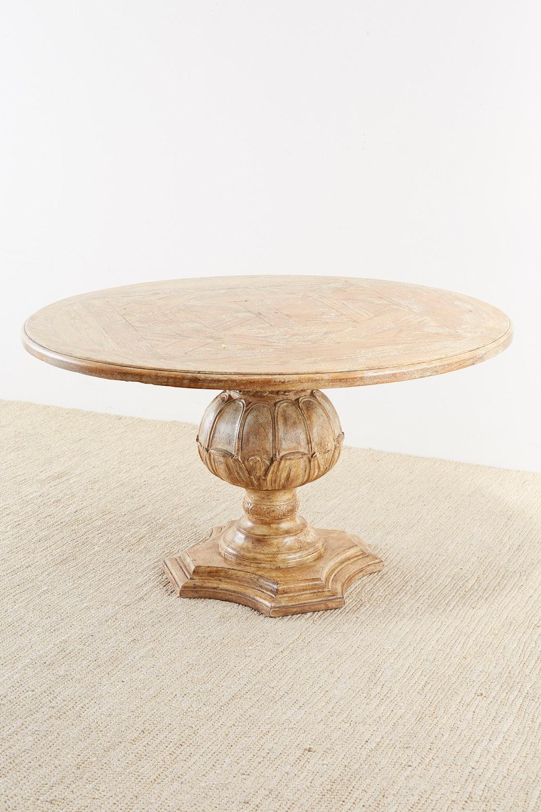 Italian Oak Neoclassical Round Dining or Centre Table 2