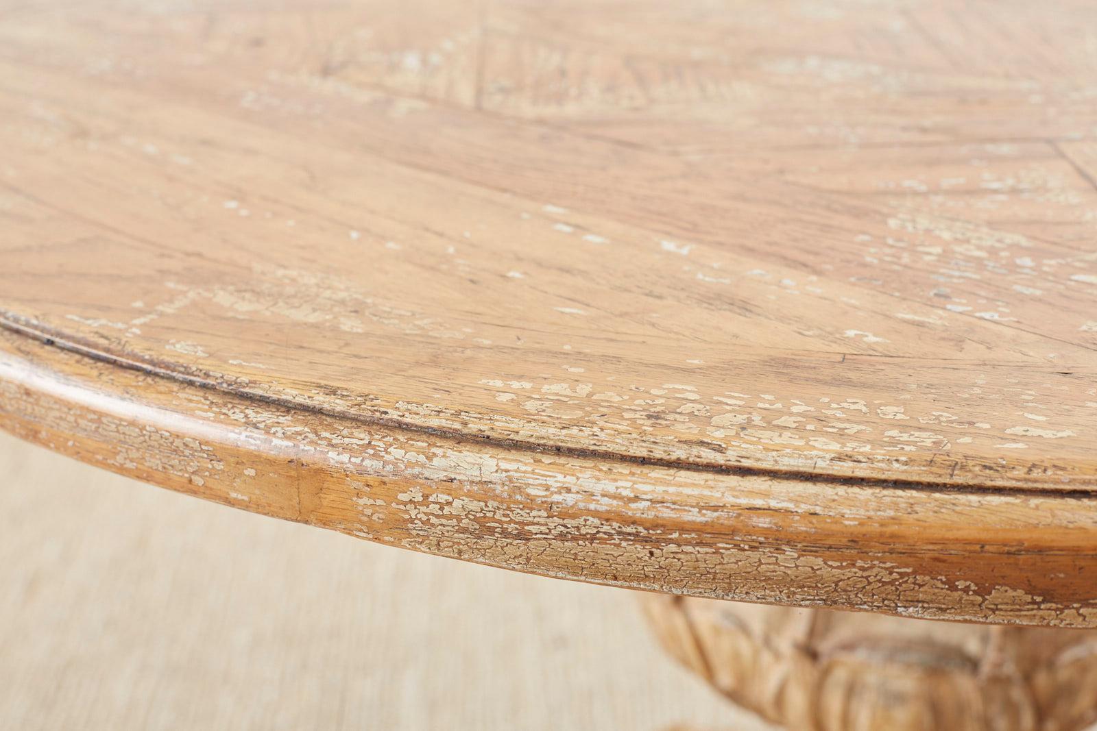 Italian Oak Neoclassical Round Dining or Centre Table 3