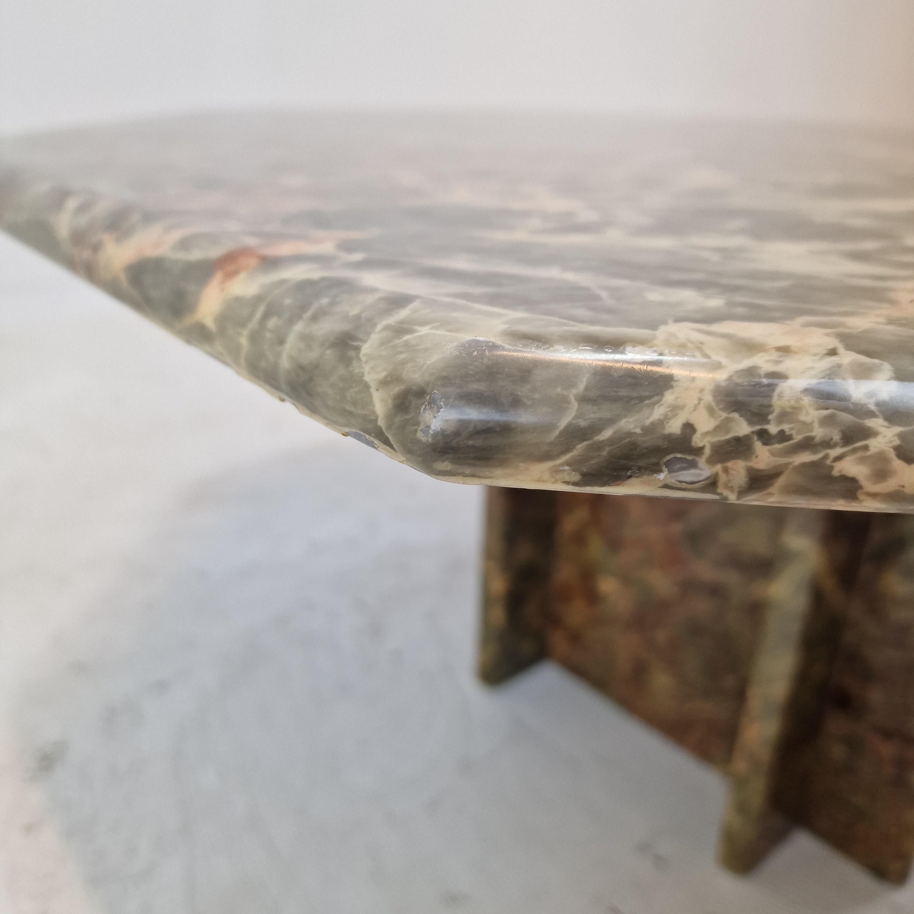 Italian Octagon Marble Coffee Table, 1980s For Sale 6