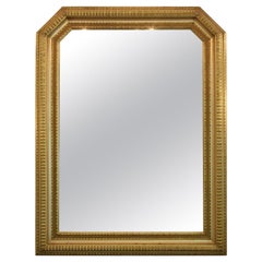 Italian Octagonal Art Deco Style Giltwood Mirror, 1940s