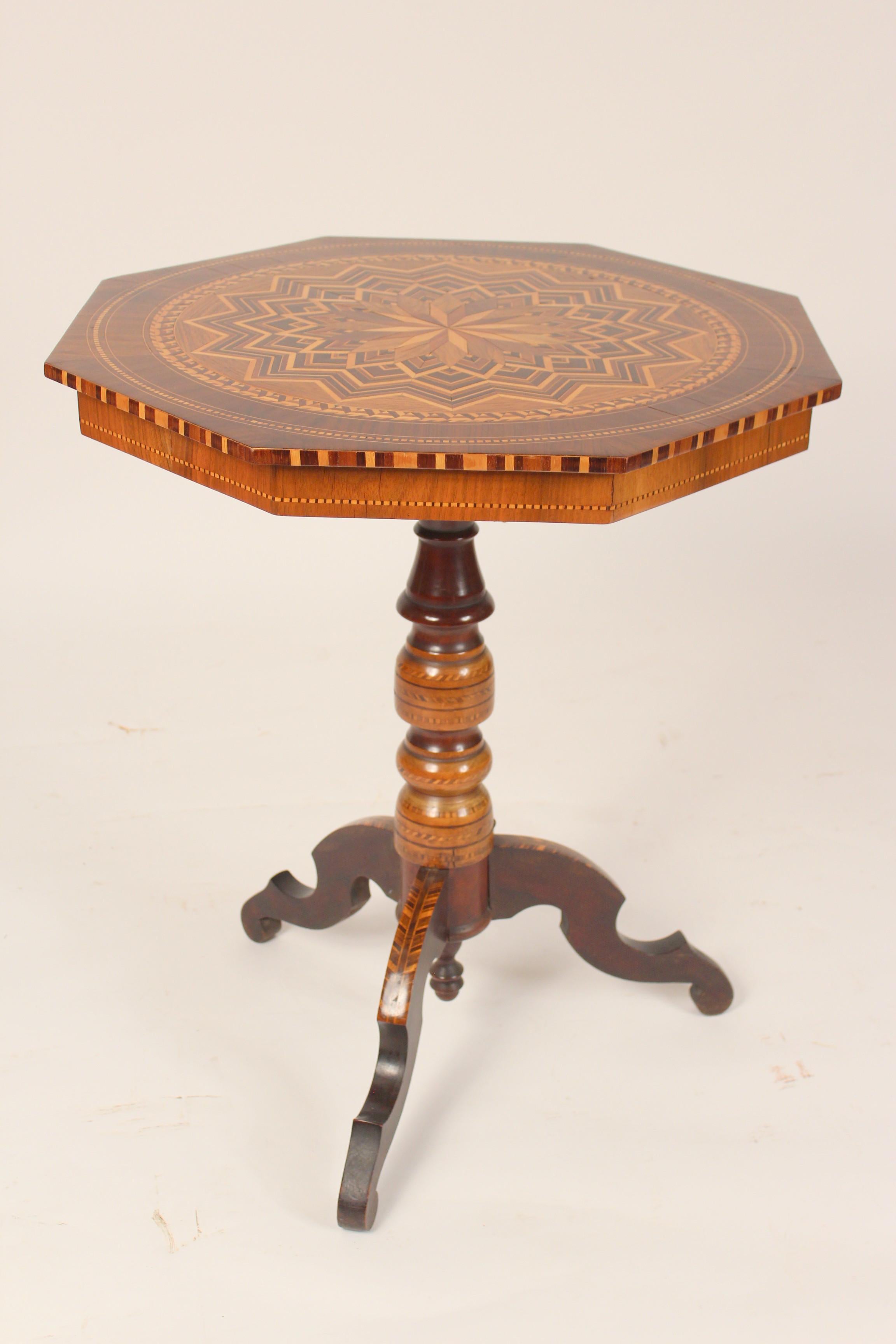 Moorish Italian Octagonal Inlaid Occasional Table
