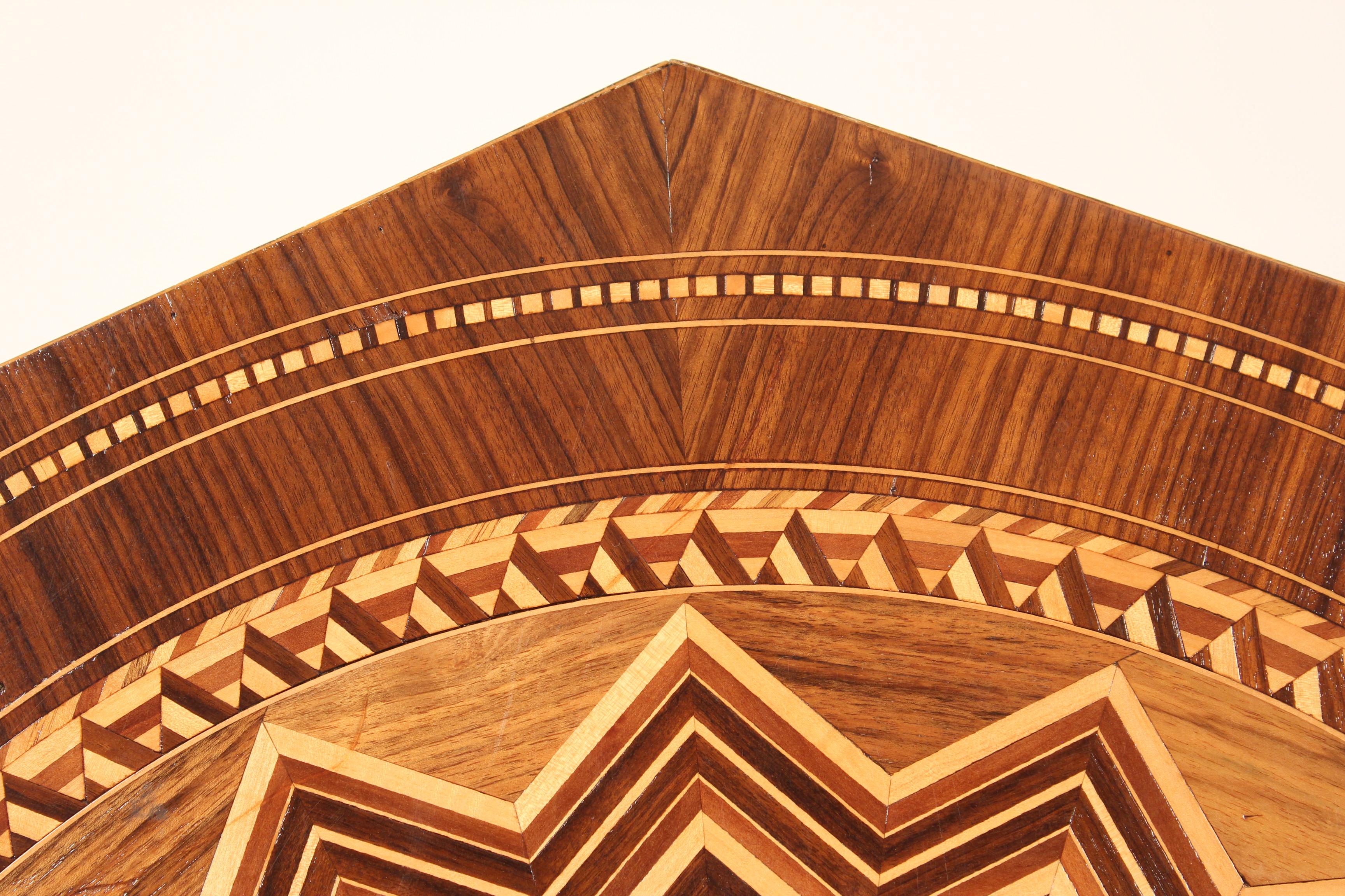 Wood Italian Octagonal Inlaid Occasional Table