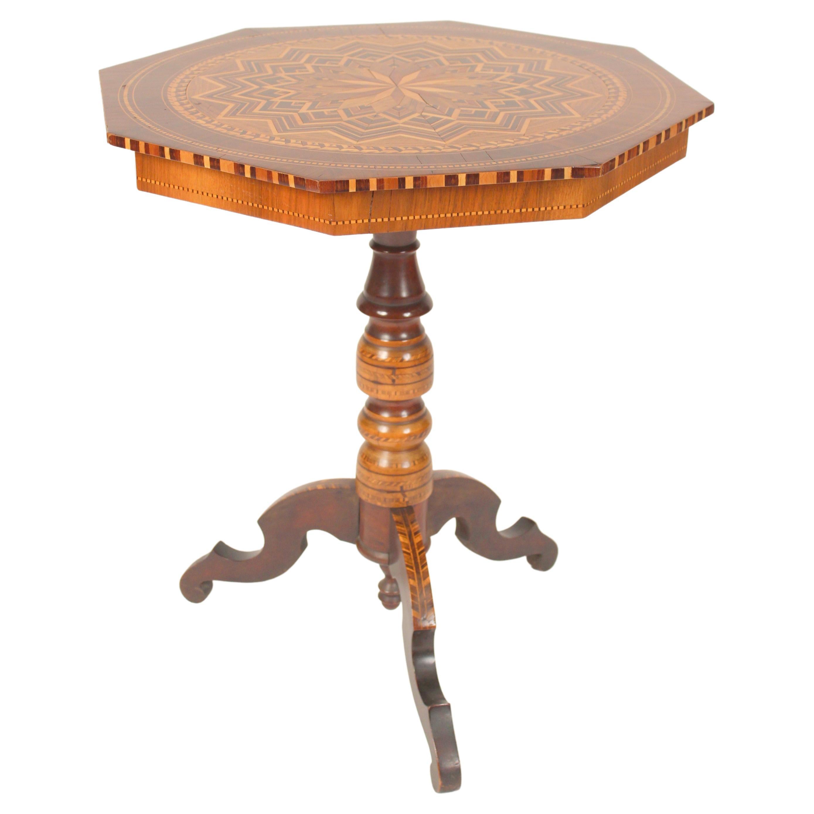 Italian Octagonal Inlaid Occasional Table