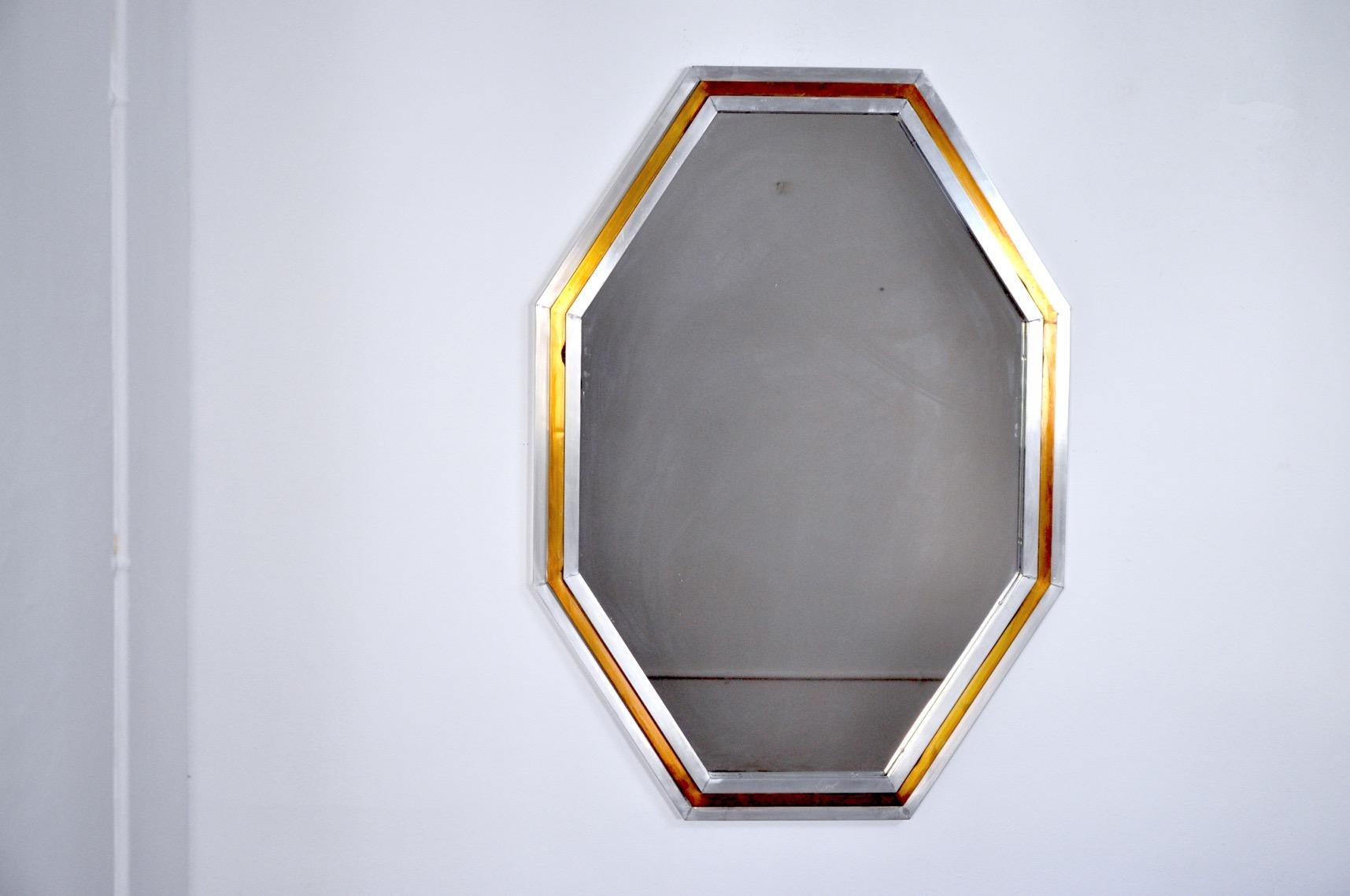 Late 20th Century Italian Octagonal Mirror by Romeo Regga, 1970s For Sale