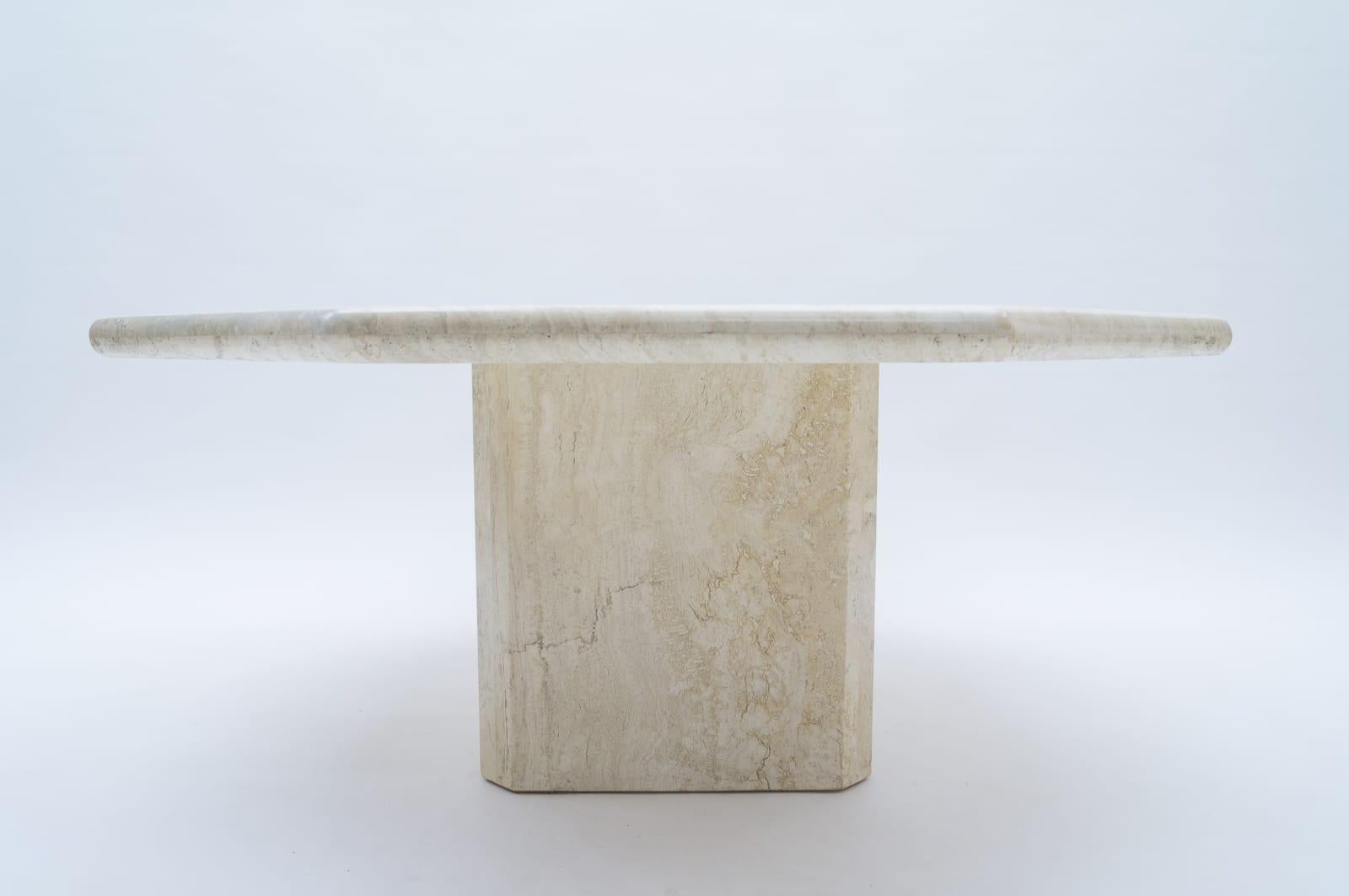 Mid-20th Century Italian Octagonal Travertine Coffee Table, 1960s