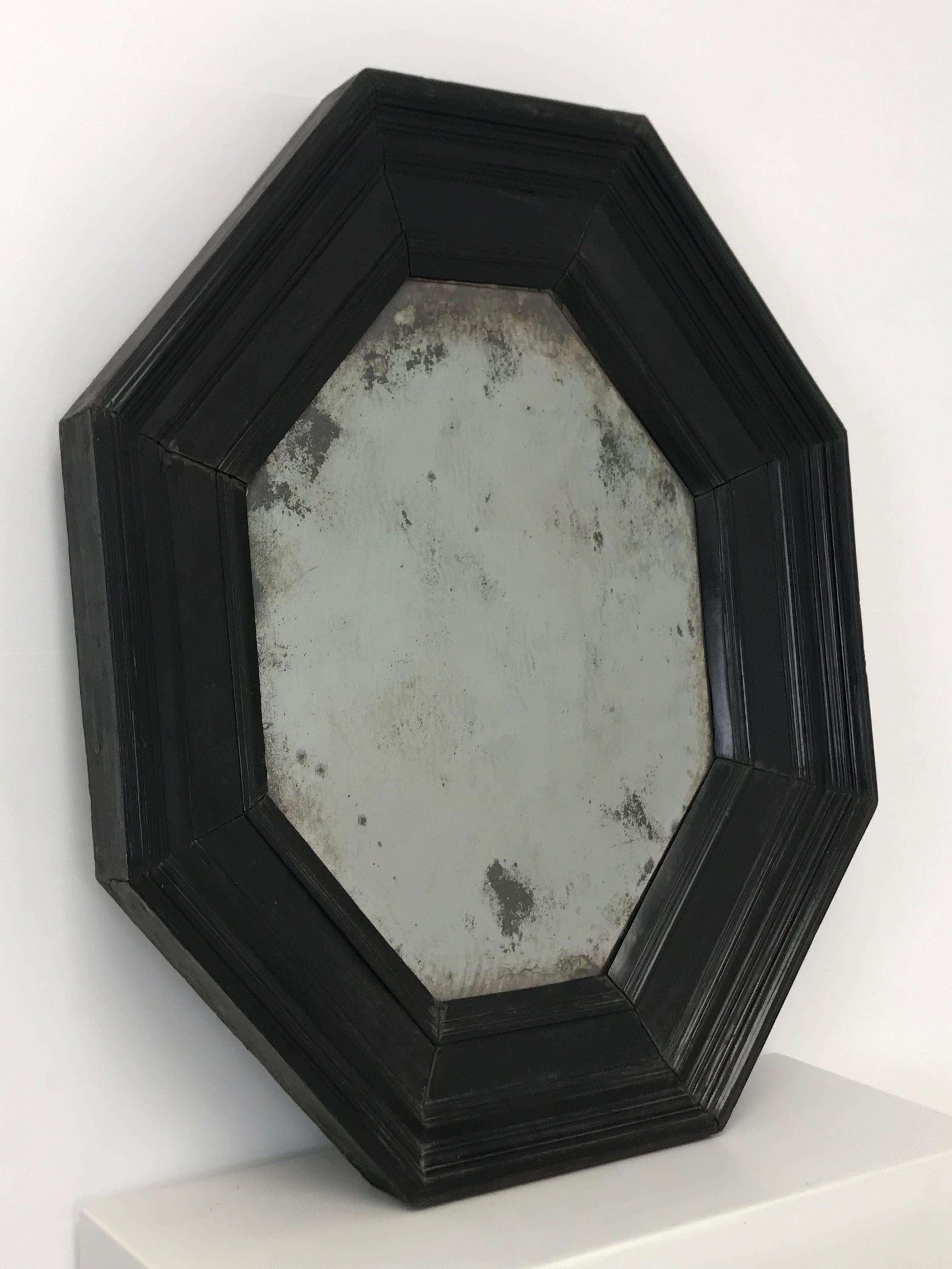 Polished Italian Octogonal Mirror, 18th Century For Sale