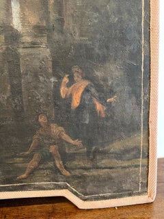 Huile sur toile italienne - Peinture de pièce de boiserie