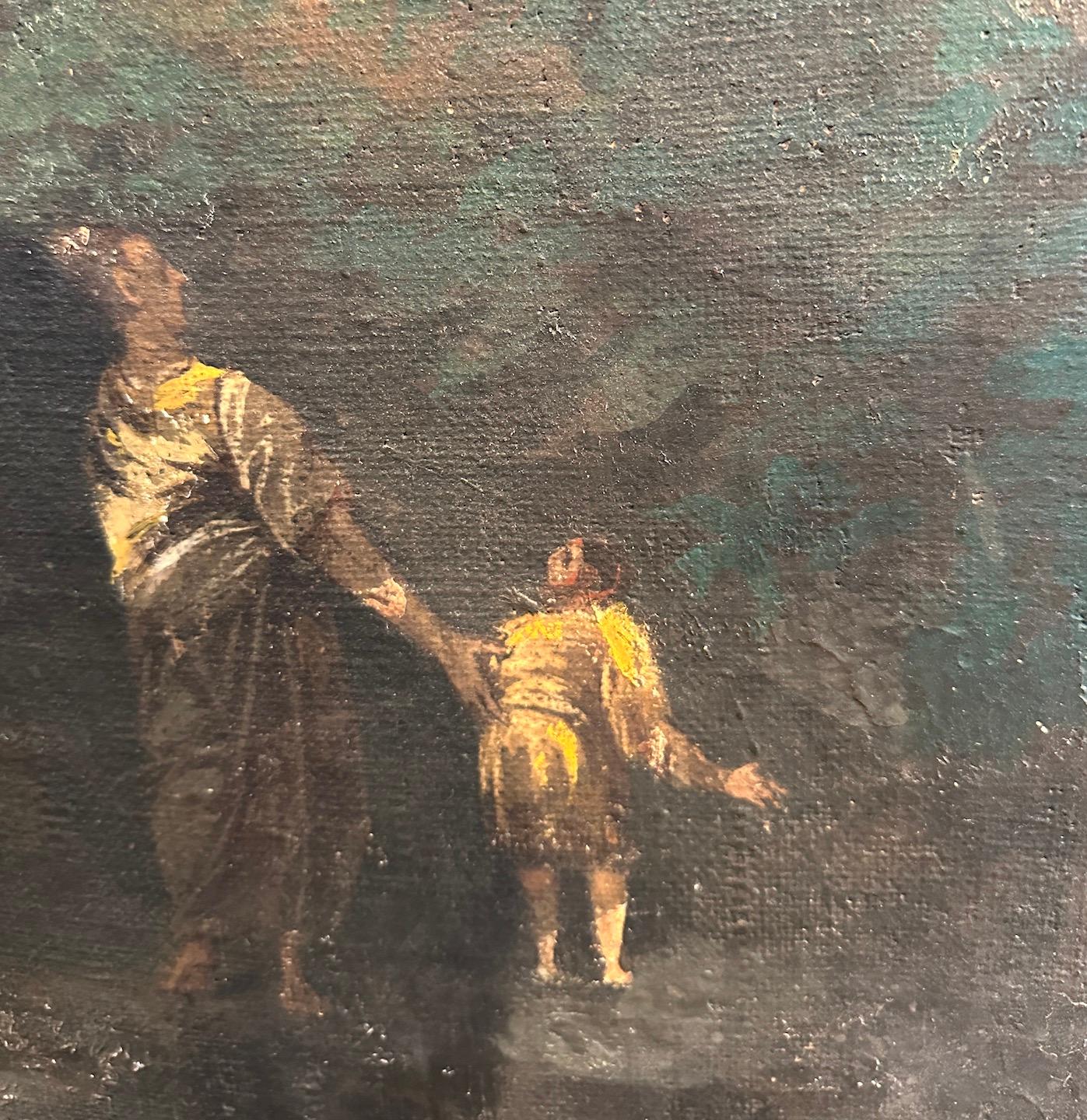 XVIIIe siècle et antérieur Huile sur toile italienne - Peinture de pièce de boiserie en vente