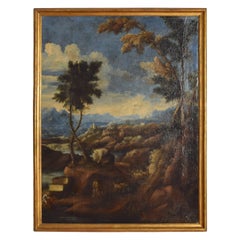 Óleo italiano sobre lienzo, Paisaje, Finales del siglo XVIII
