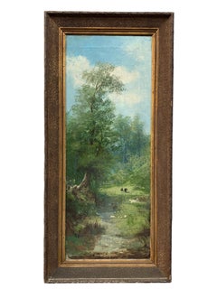Italian Oil on Canvas Landscape Painting by Henry Markò, Early Twentieth Century