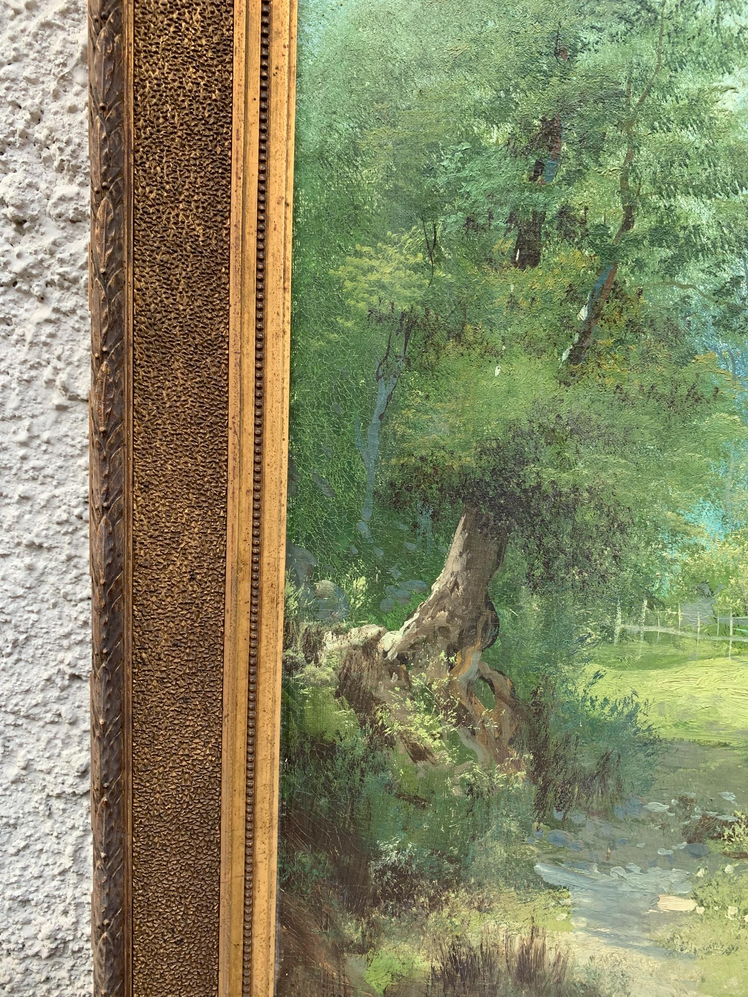 Italian Oil on Canvas Landscape Painting by Henry Markò, Early Twentieth Century For Sale 2