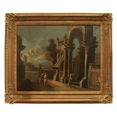 Italian Oil On Canvas Of Ruins