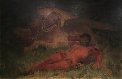 Italian Oil on Canvas Painting Depicting 'Theatrical Scene' by Ernesto Bellandi