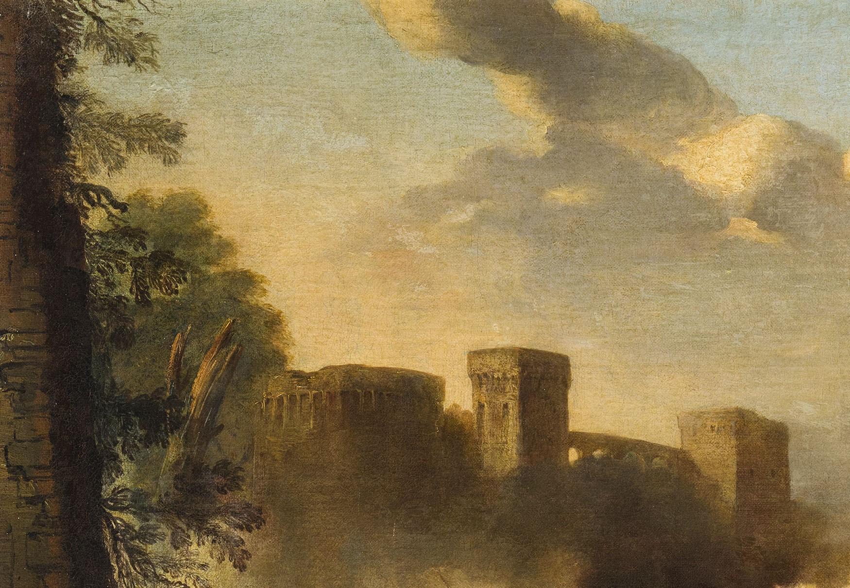Huile sur toile italienne du 18ème siècle avec bataille d'Antonio Calza en vente 1