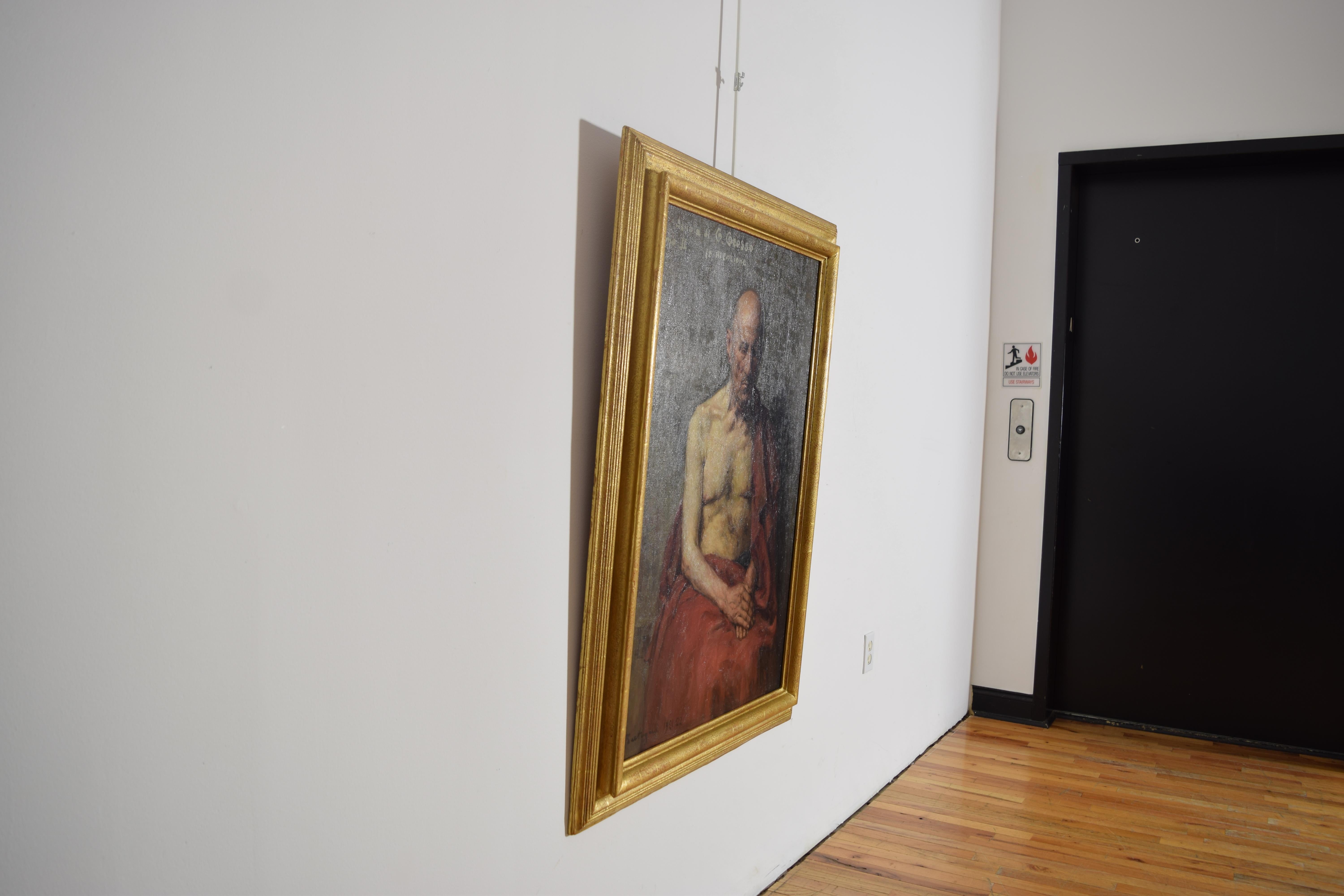 Italienisches Öl auf Leinwand, Portraitstudie, signiert unten links 1921-1922 im Zustand „Gut“ im Angebot in Atlanta, GA