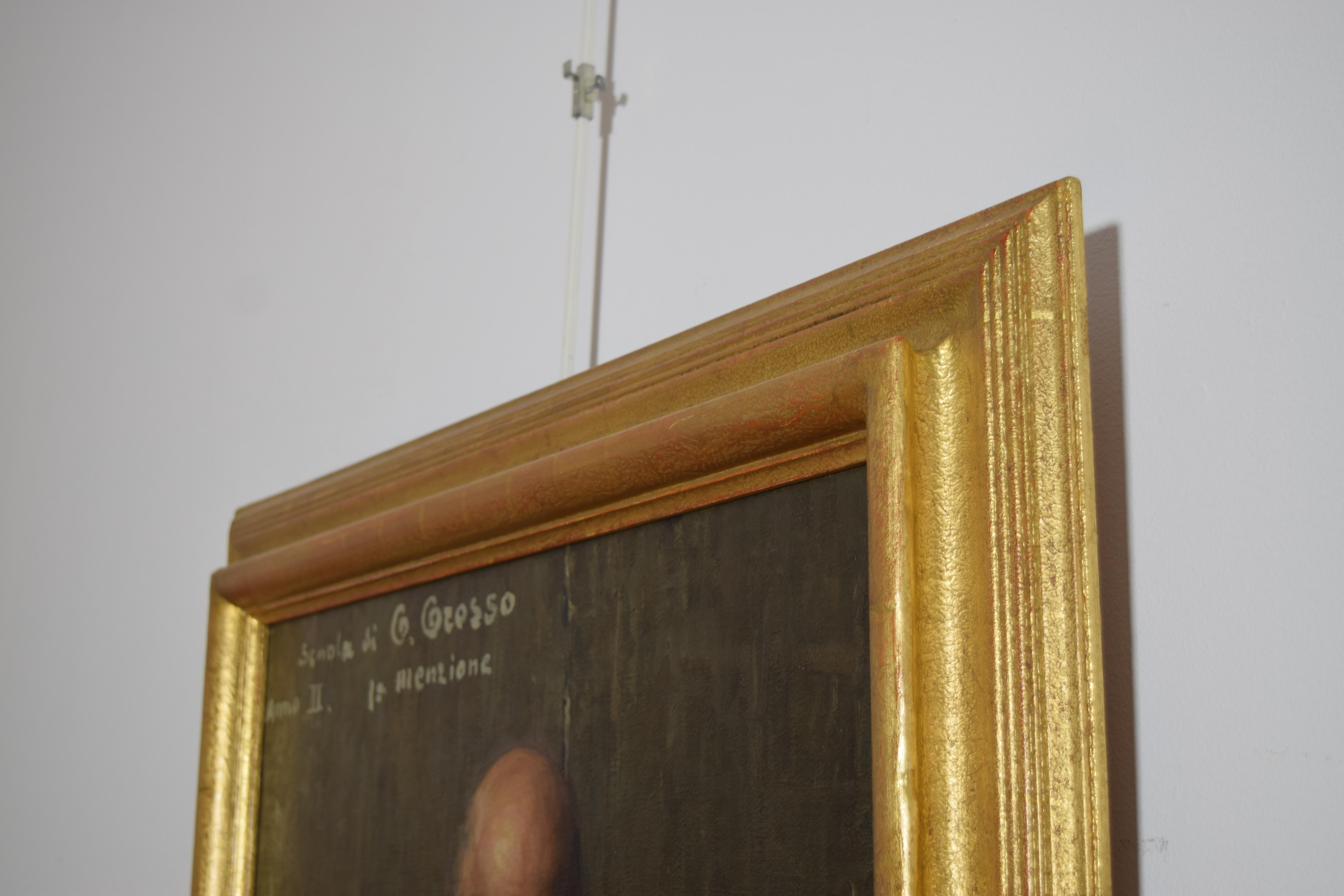 Italienisches Öl auf Leinwand, Portraitstudie, signiert unten links 1921-1922 (Frühes 20. Jahrhundert) im Angebot