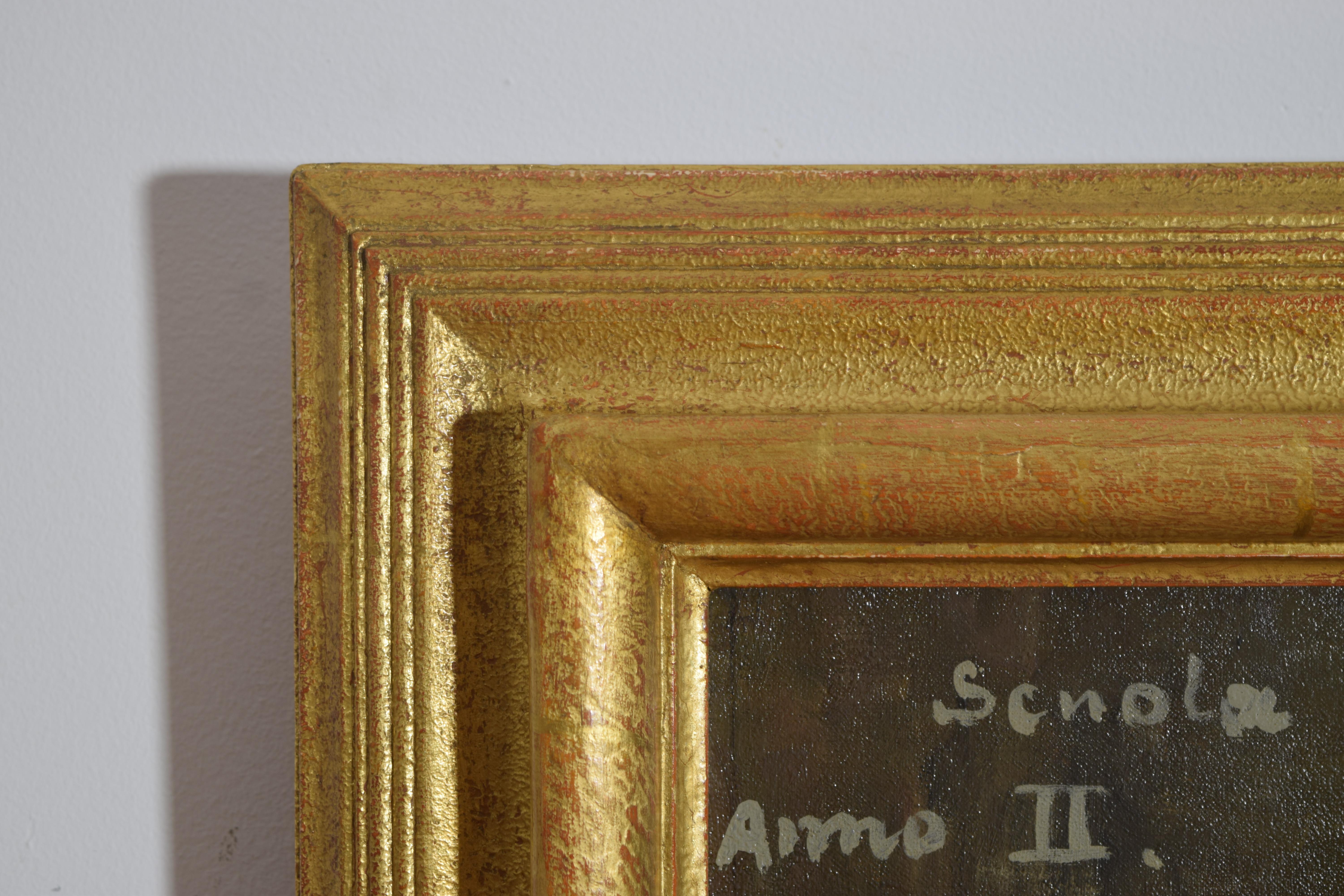 Italienisches Öl auf Leinwand, Portraitstudie, signiert unten links 1921-1922 (Farbe) im Angebot