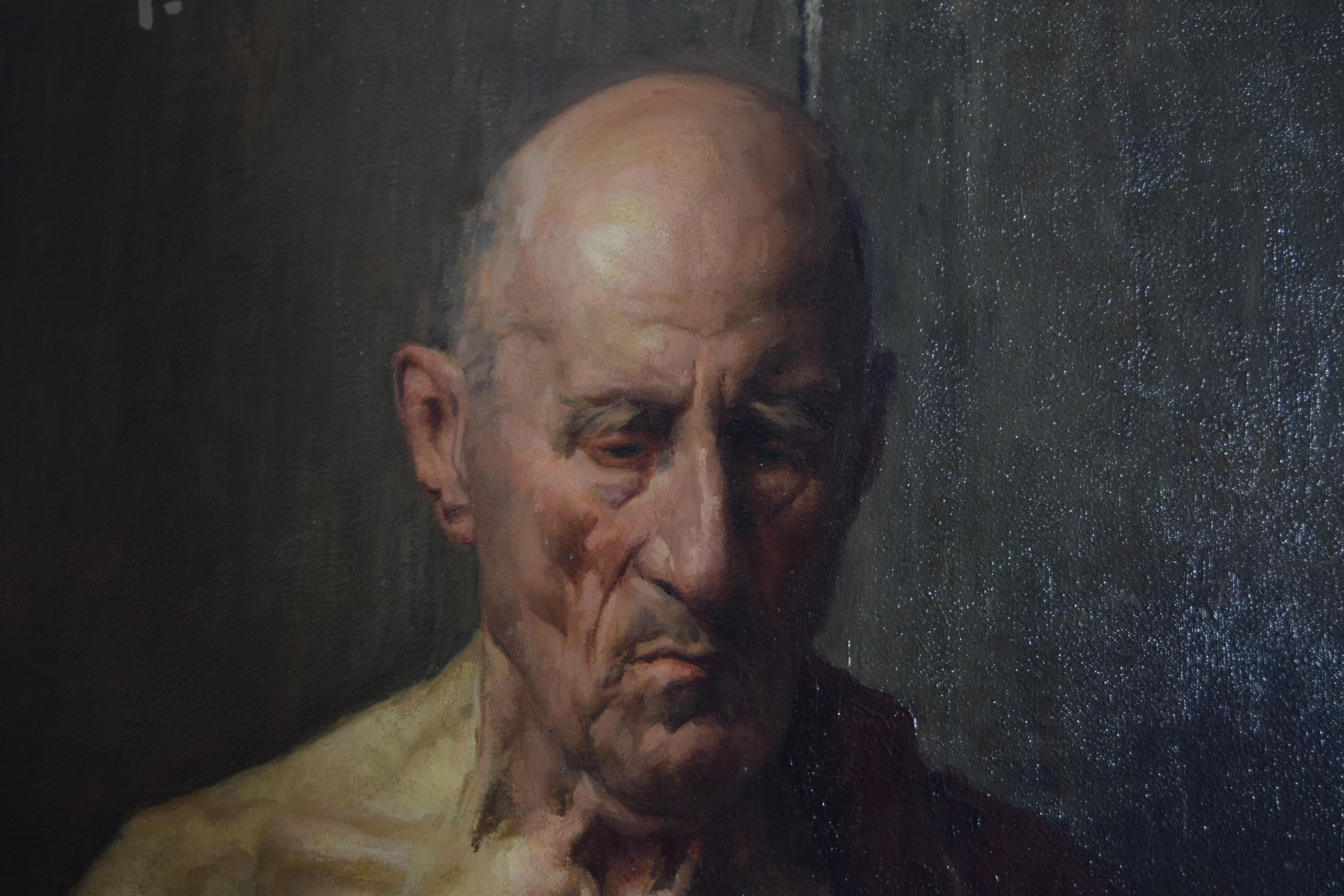 Italienisches Öl auf Leinwand, Portraitstudie, signiert unten links 1921-1922 im Angebot 1