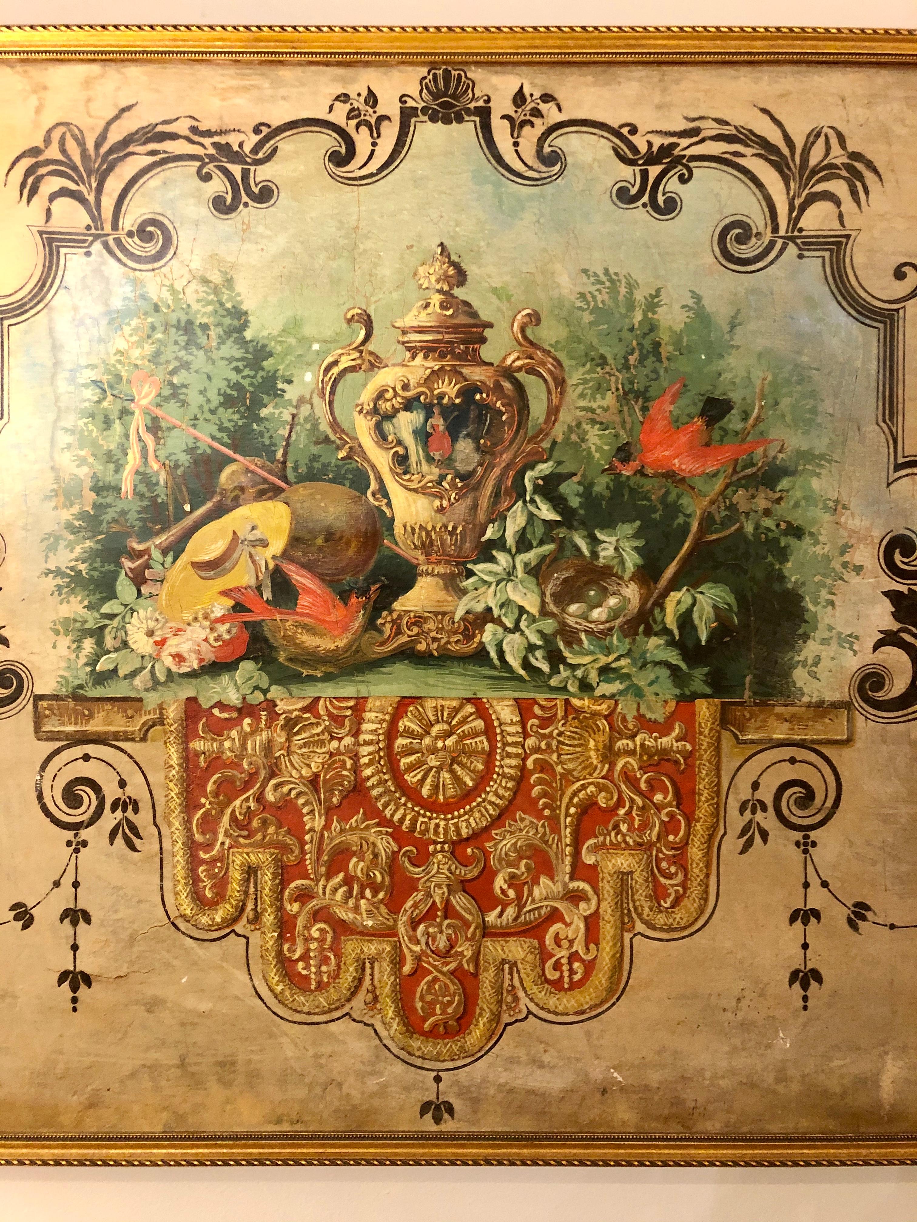 Italian Oil on Canvas Still Life in a Gilt Frame In Good Condition In Stamford, CT