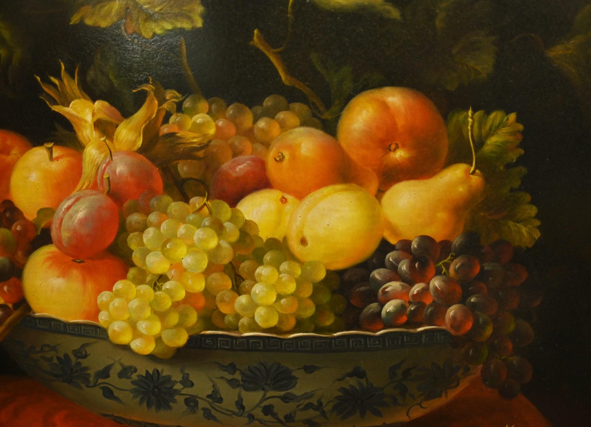 Italian Oil Painting Fruit Still Life Art For Sale 3