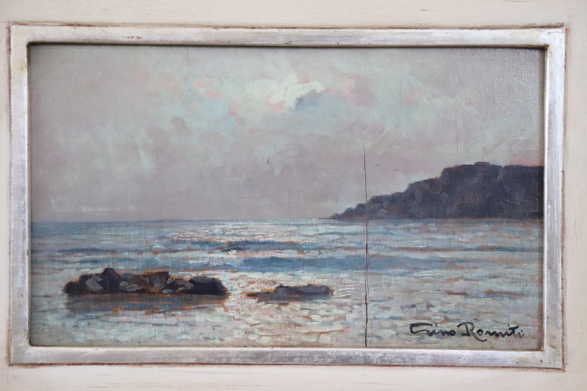 Italienisches Ölgemälde auf Karton, signiert und datiert 1933 (Geölt)