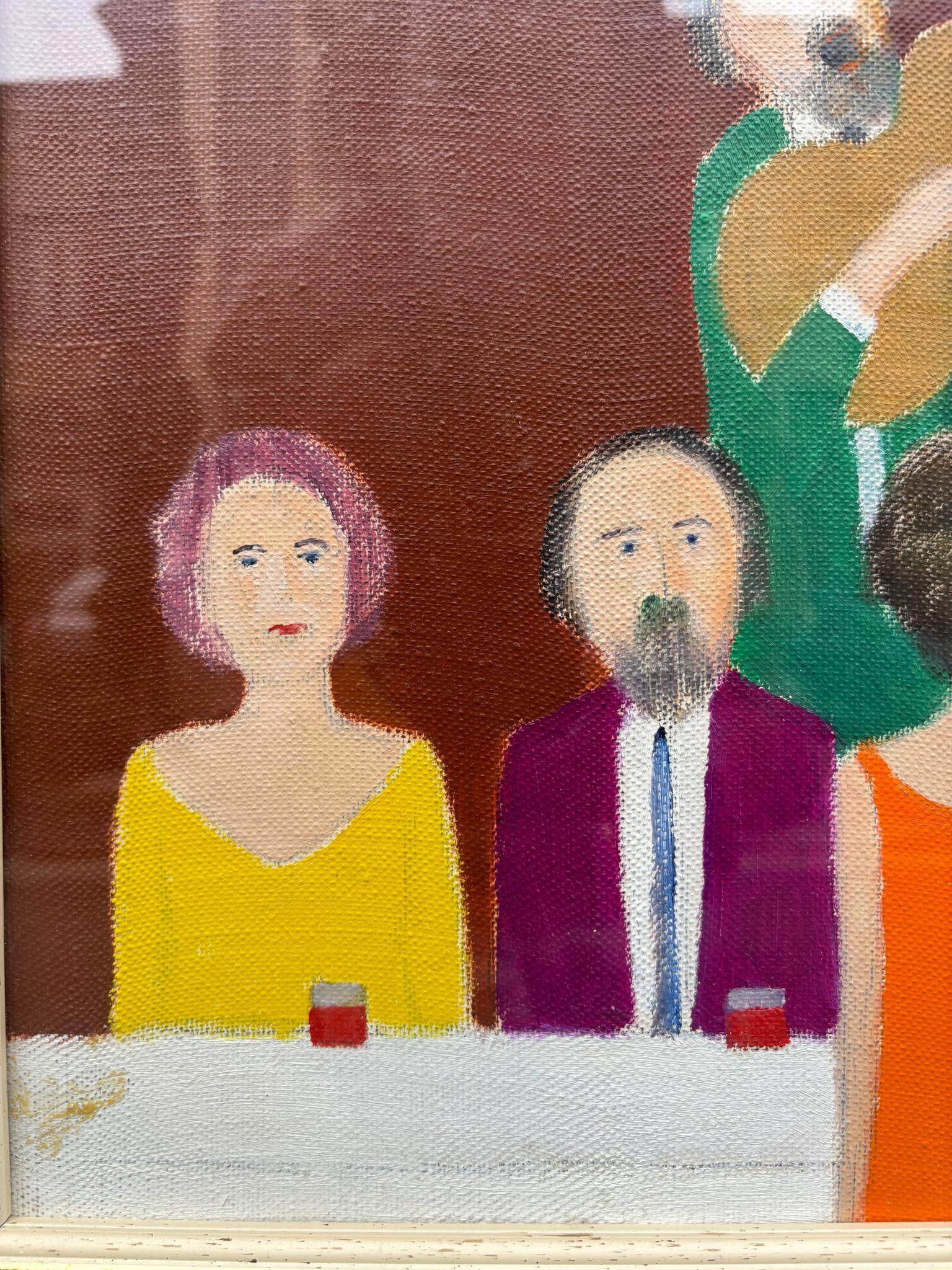 Dipinto a olio su tela raffigurante una cena con un musicista, realizzato da Walter Pozzi negli anni Settanta. Il dipinto è in ottime condizioni, non è stato eseguito alcun restauro. 

Ø cm 56 h cm 46

Walter Pozzi (1991 - 1989) è un noto pittore