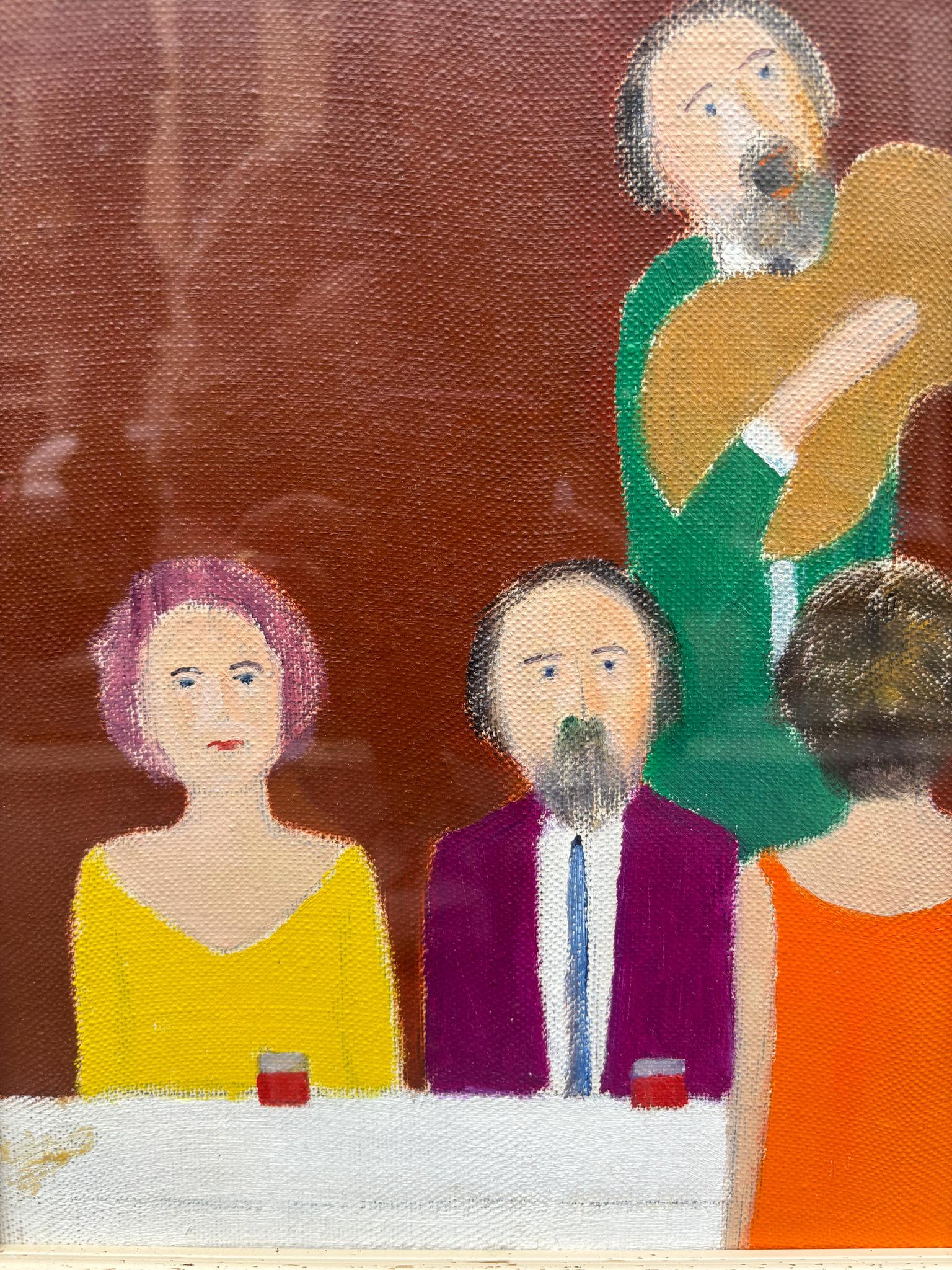 Italiano Pittura a olio su tela di Walter Pozzi, anni '70
