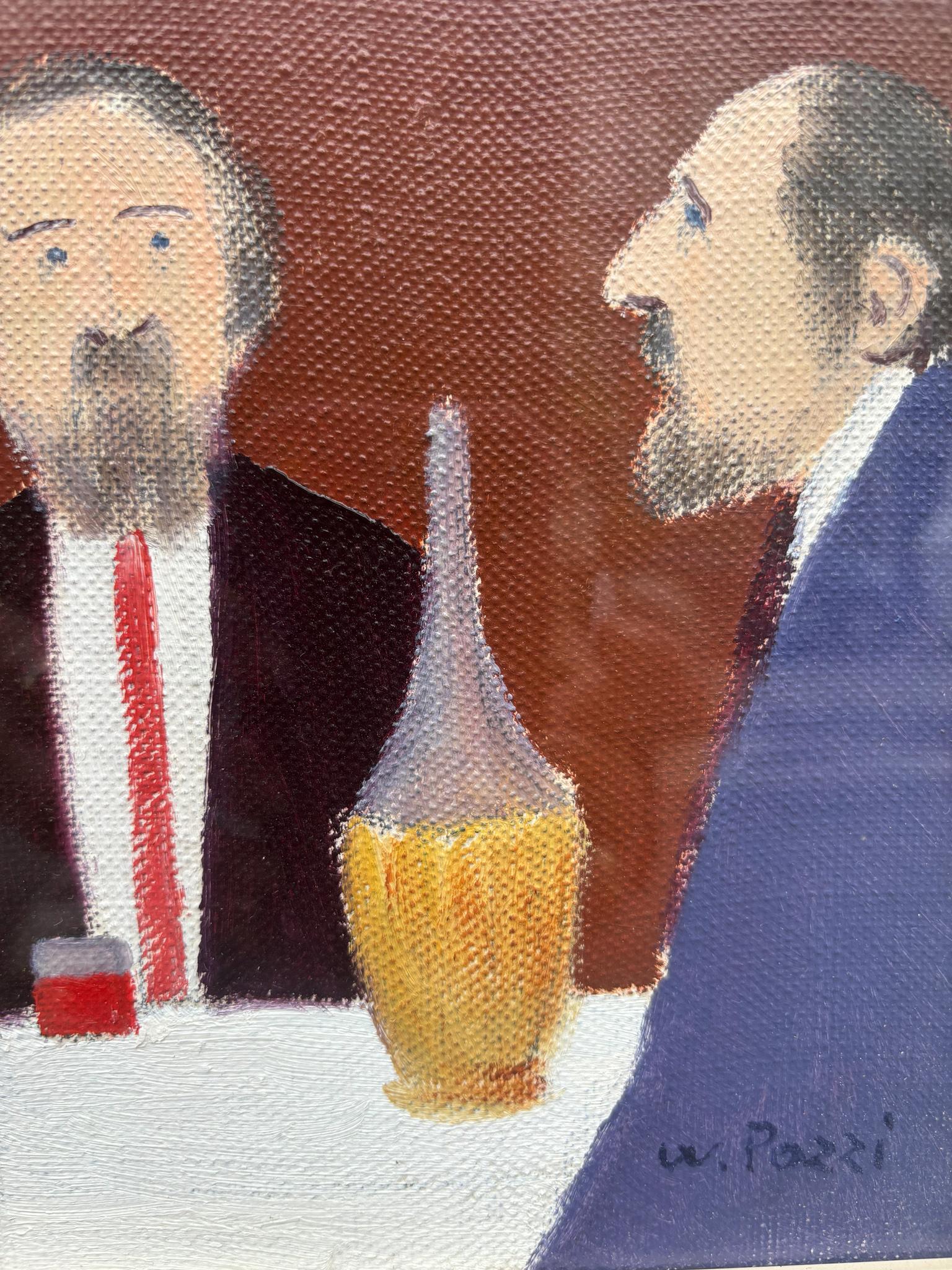 Fine XX secolo Pittura a olio su tela di Walter Pozzi, anni '70