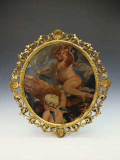 18th Century Italian Oil Painting on Canvas with Giltwood Frame