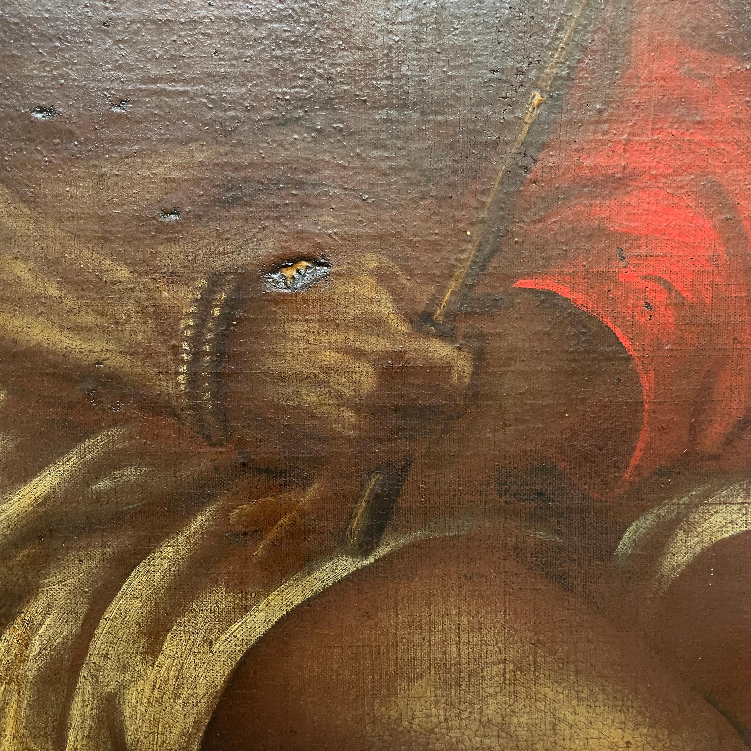 Italian Oil painting on canvas of Jesus Christ with a crown of thorns, 1600s For Sale 1