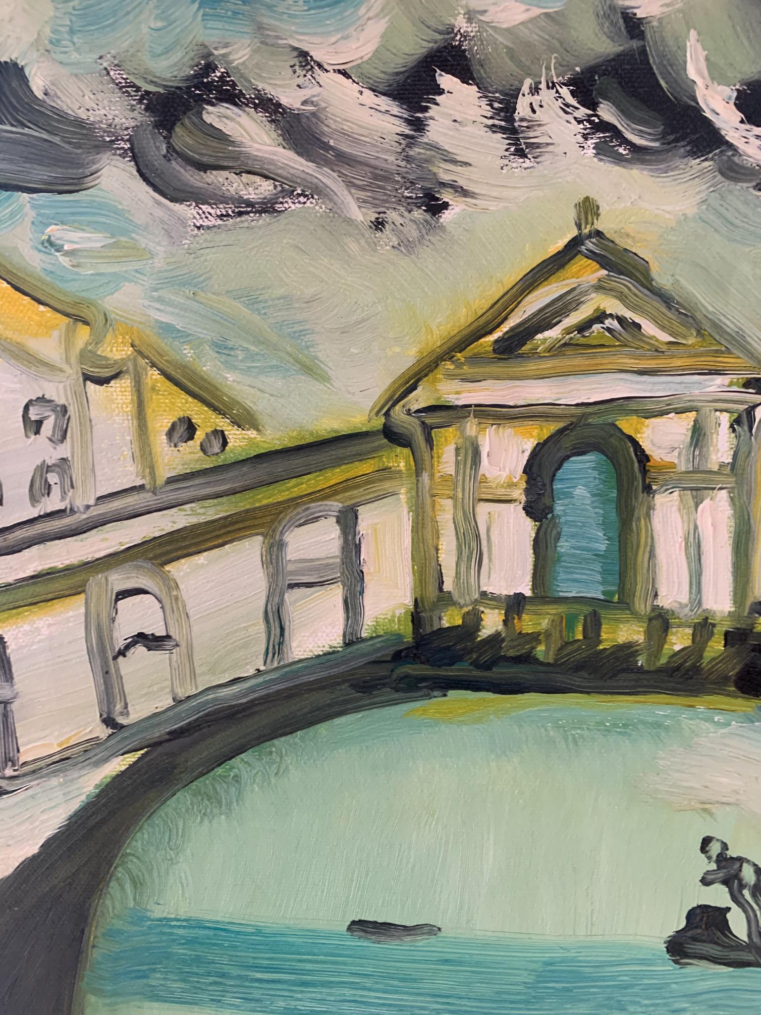 Dipinto a olio su tela raffigurante la città di Venezia, realizzato da Remo Brindisi negli anni '70.

Ø cm 40 h cm 50

Pittore realista del XX secolo, nato a Roma nel 1918.  I suoi studi artistici lo portarono a intraprendere molti viaggi, visitando