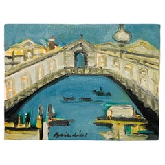 Italian Oil Painting on Canvas of Venice by Remo Brindisi, 1970s