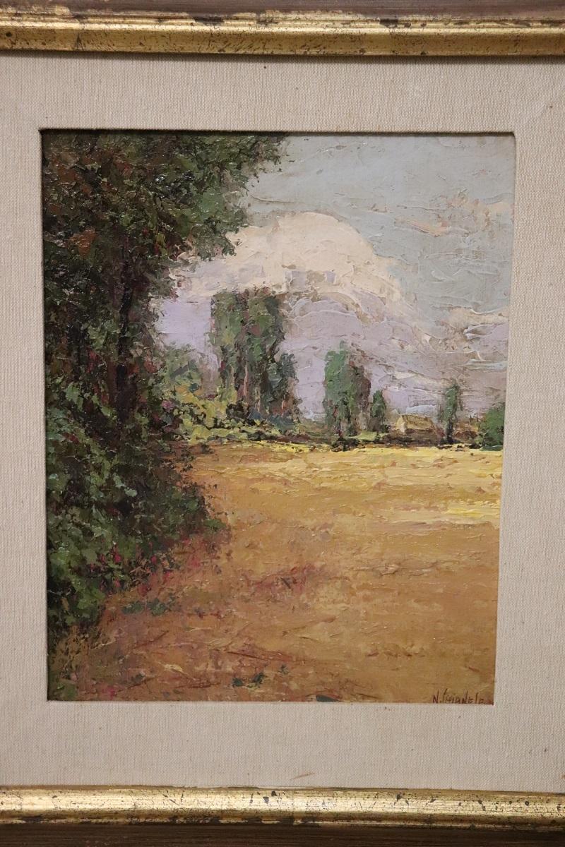 Italienisches Ölgemälde auf Karton, signiert N. Chianese, signiert im Zustand „Gut“ im Angebot in Casale Monferrato, IT