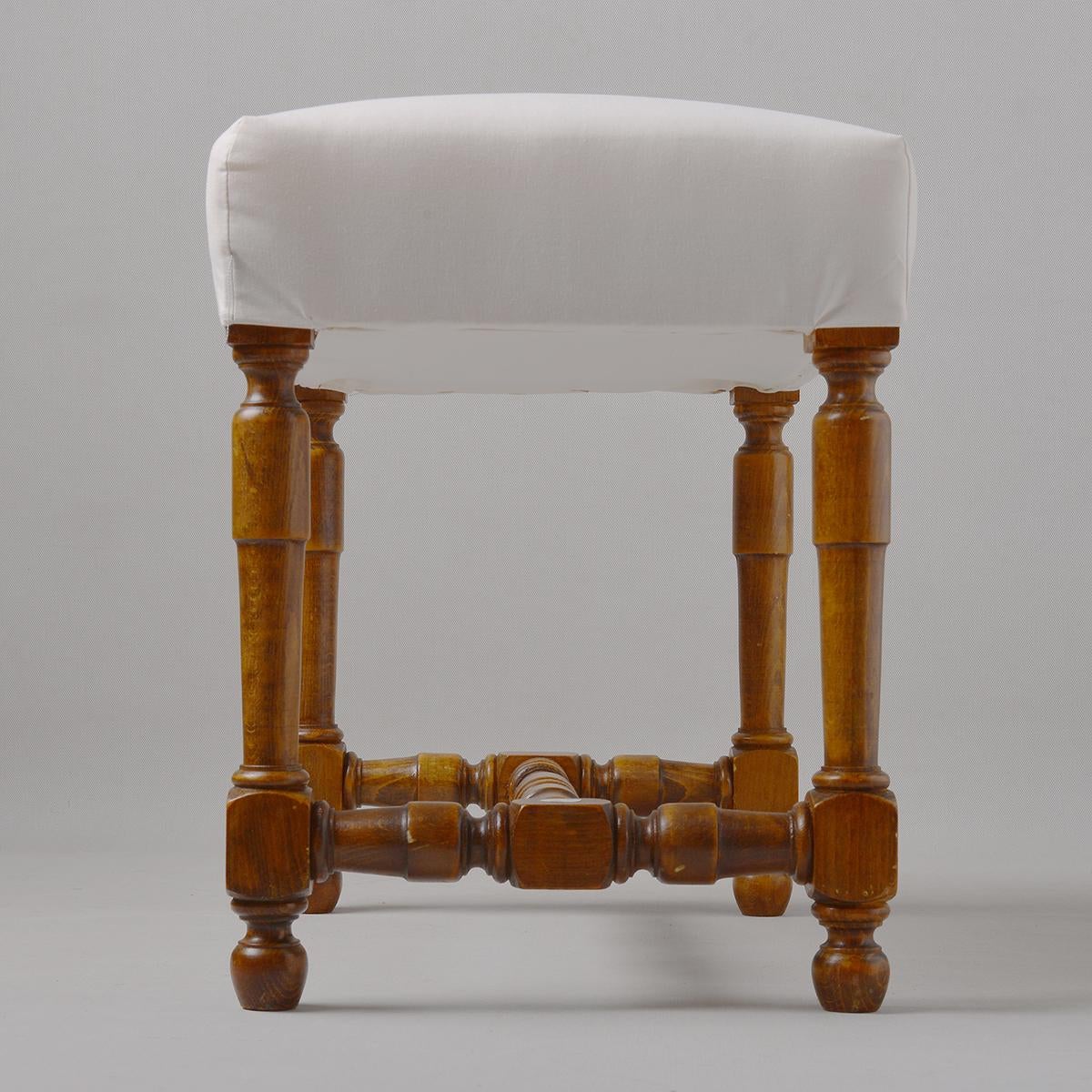 20th Century Italian Old Padded Stools For Sale