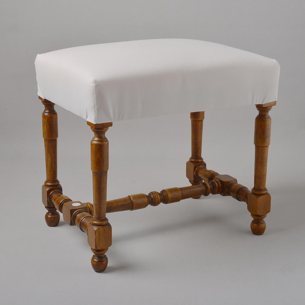 Beech Italian Old Padded Stools For Sale