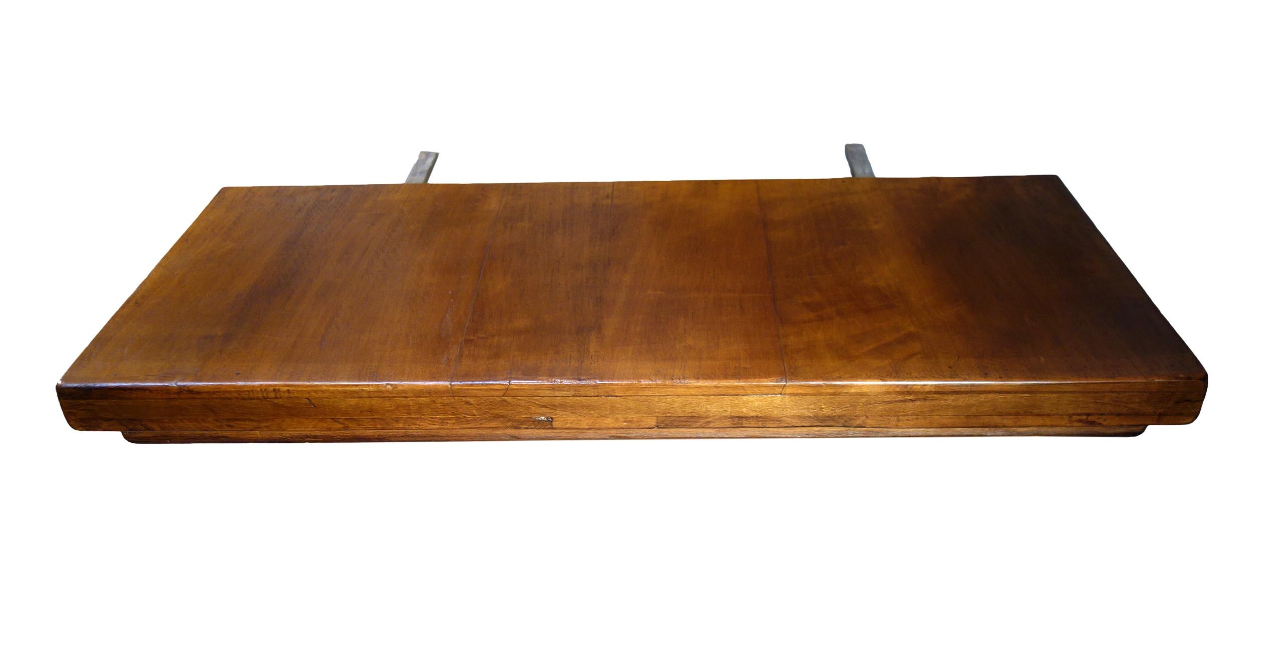 18th C Style Italian Walnut BOCCI Trestle Extension Dining Table to order For Sale 9