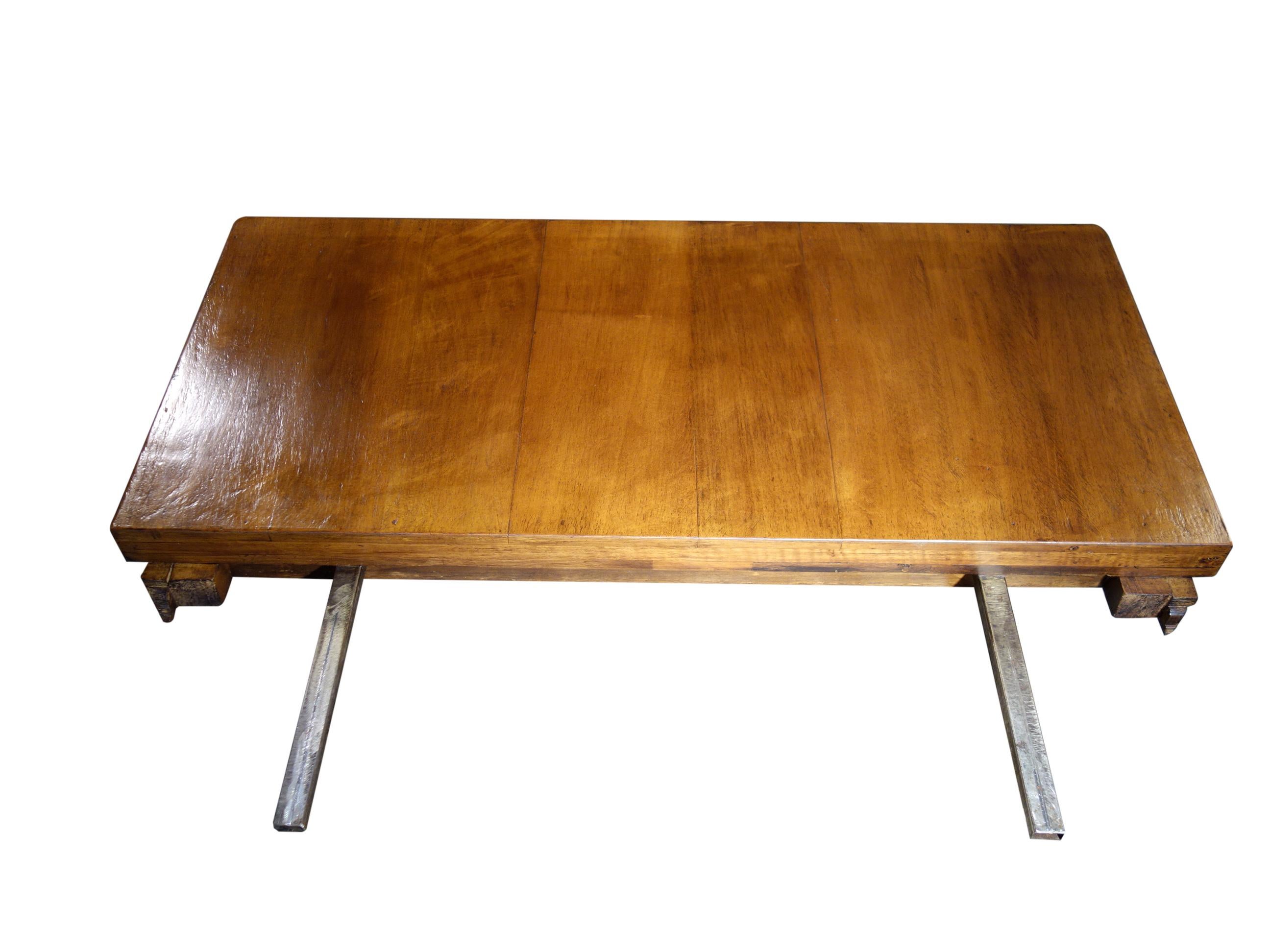 18th C Style Italian Walnut BOCCI Trestle Extension Dining Table to order For Sale 10
