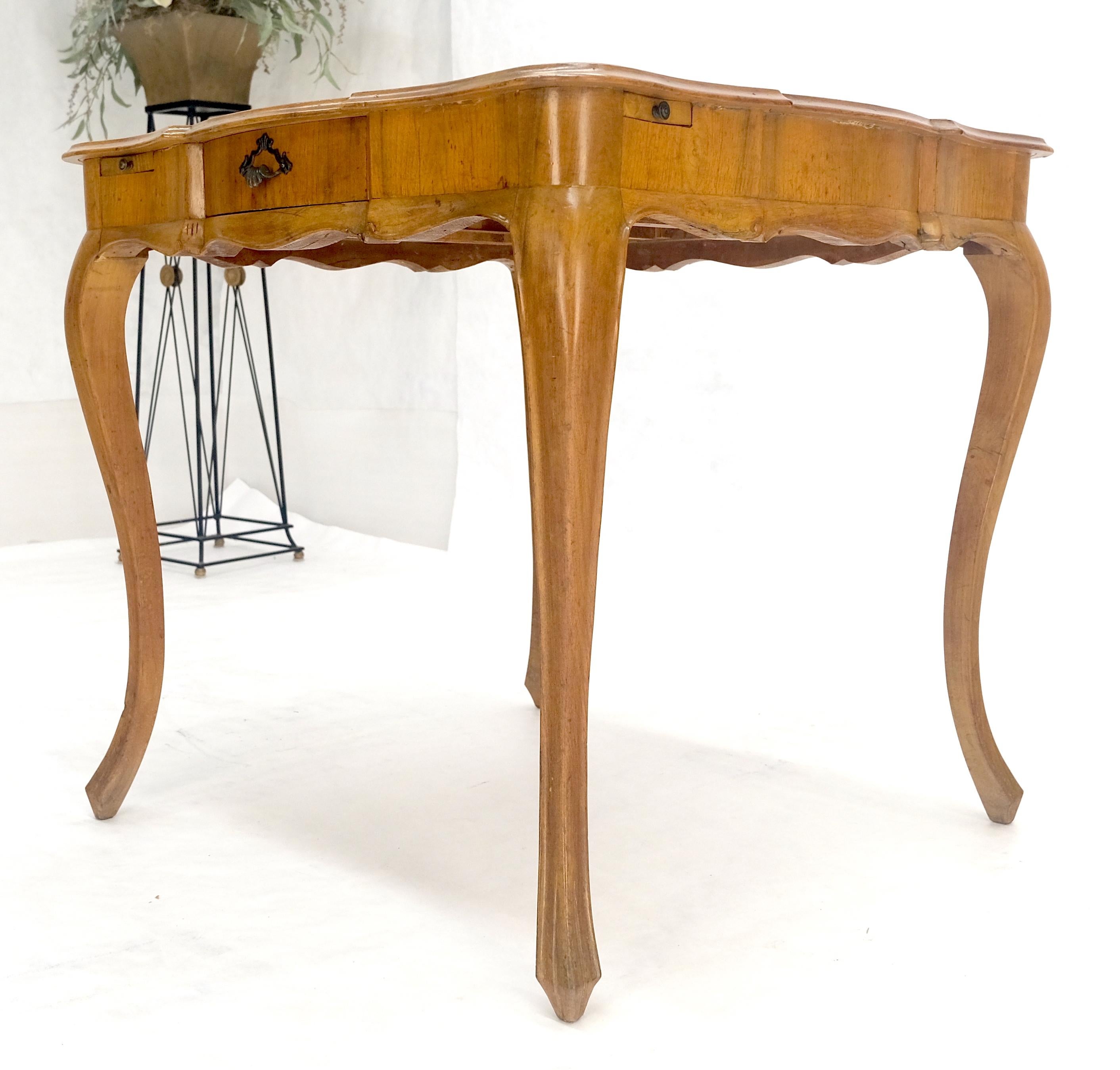 Italian Olive Burl Wood Game Table Pull Out Trays One Drawer MINT! For Sale 1