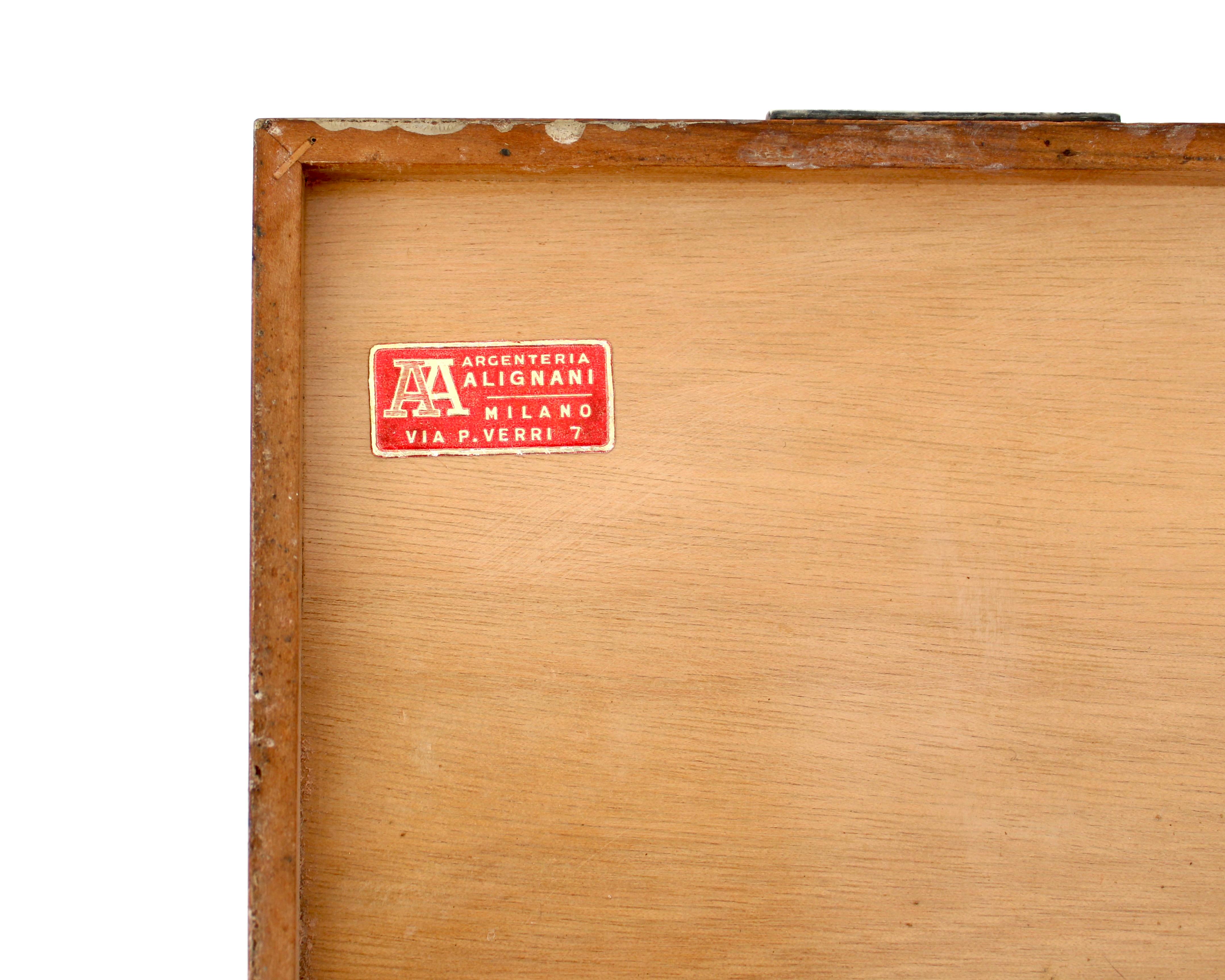 Coffret à cigarettes ou commode en bois d'olivier italien par Argenteria Alignani en vente 5