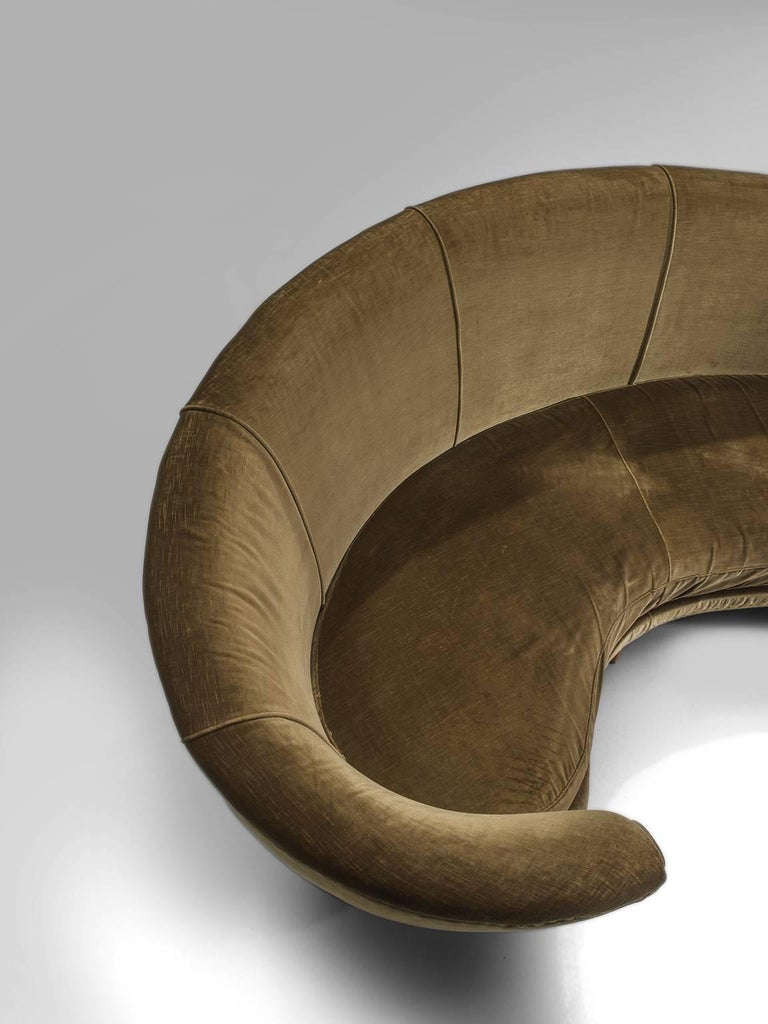 Italian Olive Green Velvet Sofa For Sale at 1stDibs olive green