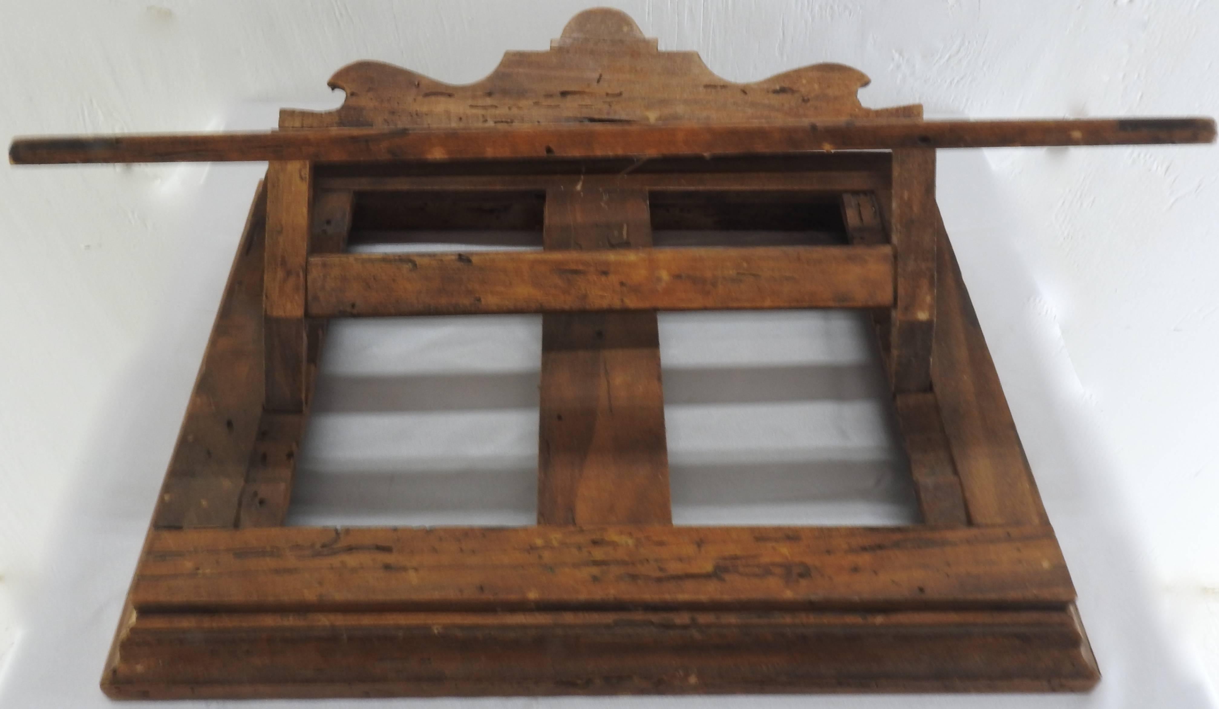 Gothic Revival Italian Olive Wood Book Stand