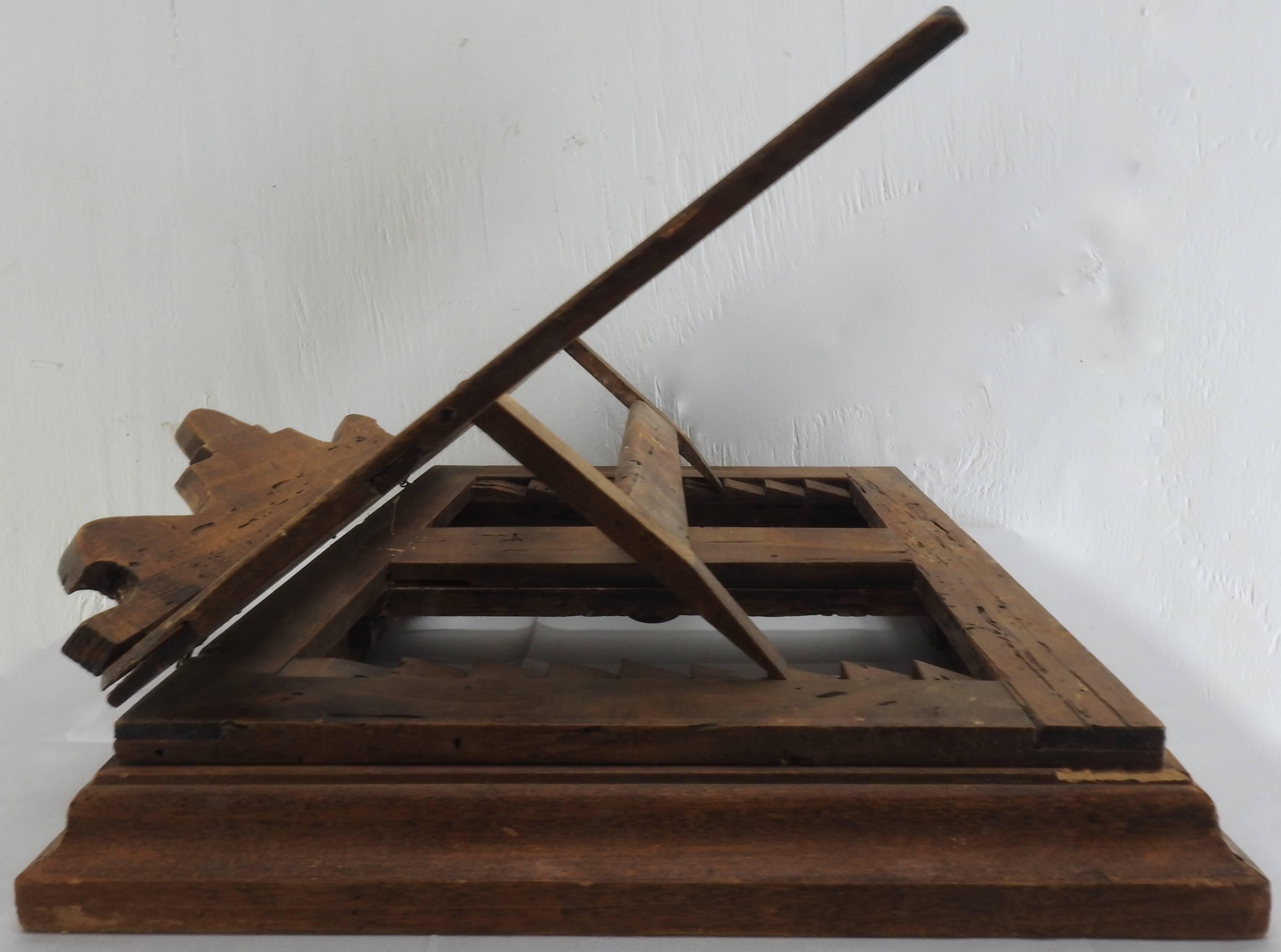 Hand-Crafted Italian Olive Wood Book Stand